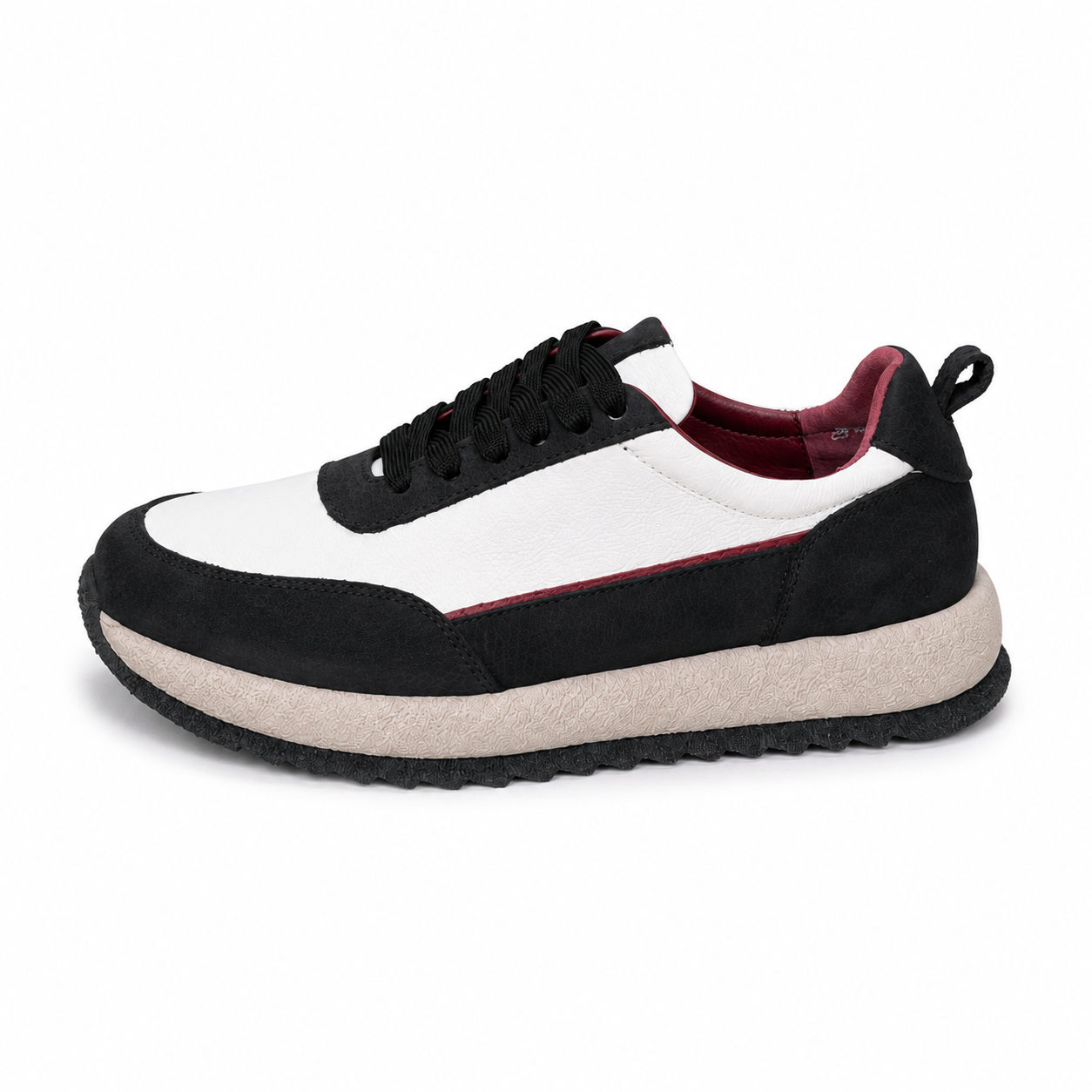 basket en cuir 0061 Noir-A