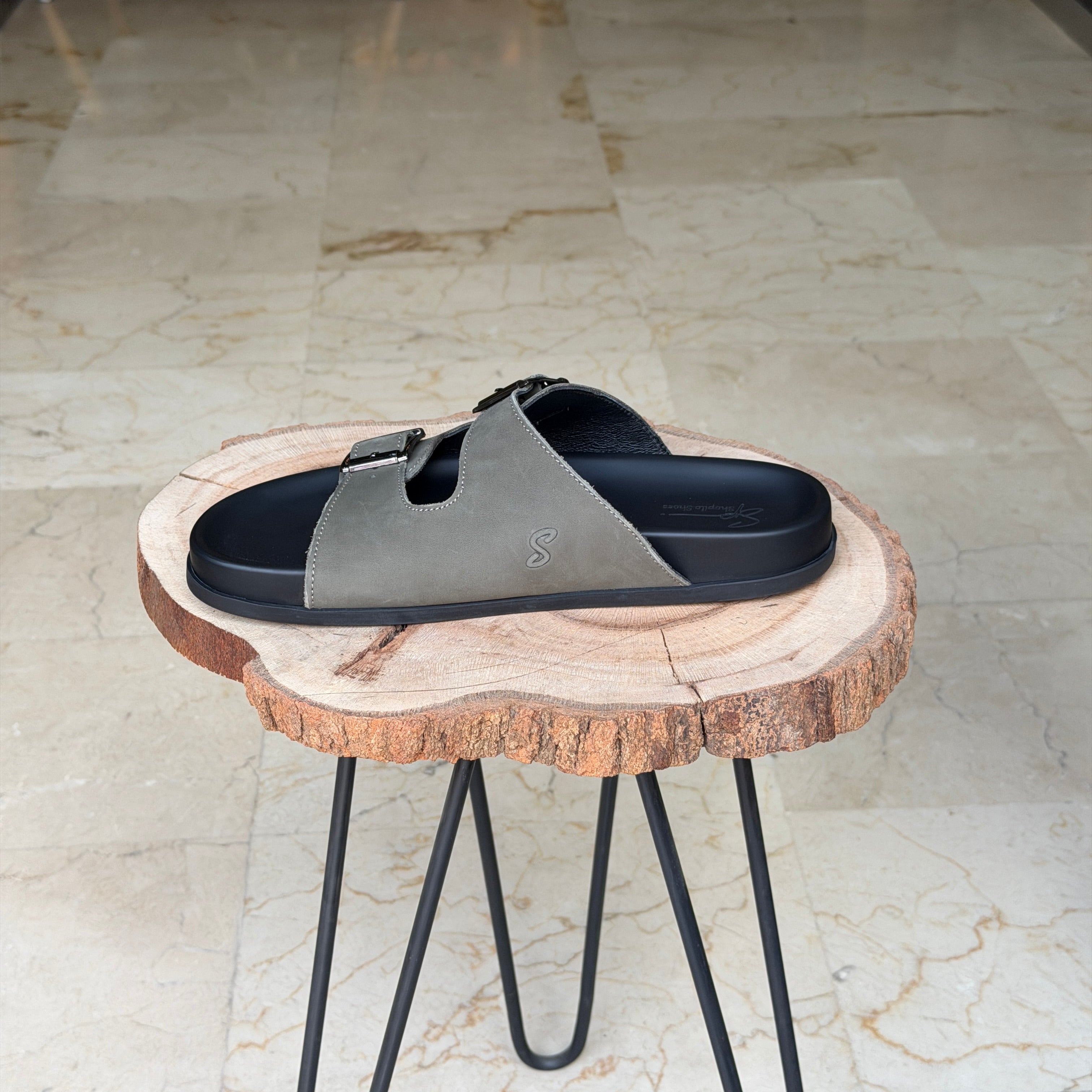 SANDALE EN CUIR Terra-Cuir 204  Vert Nubuck