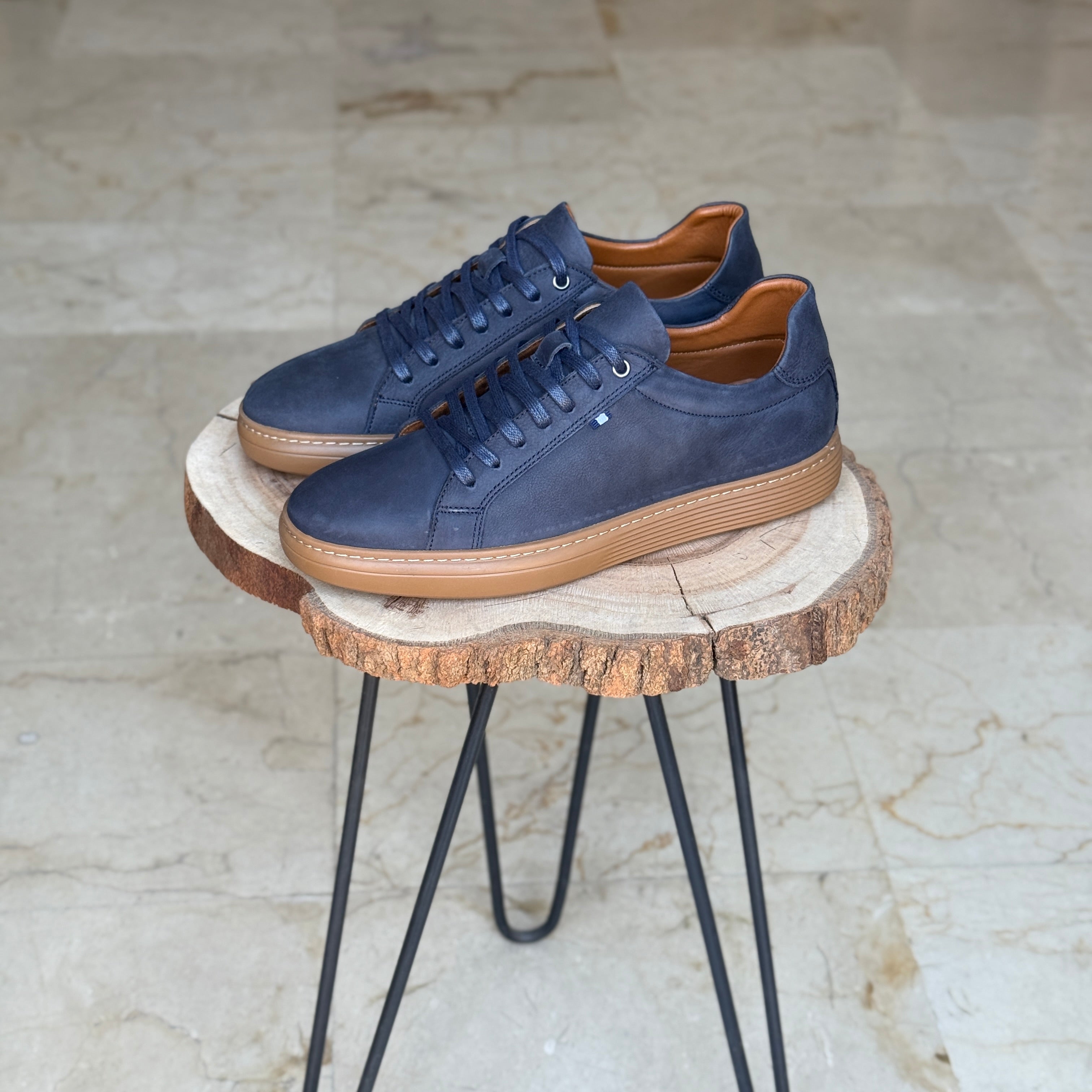 BASKET EN CUIR WILLSON 528 BLEU NUBUCK