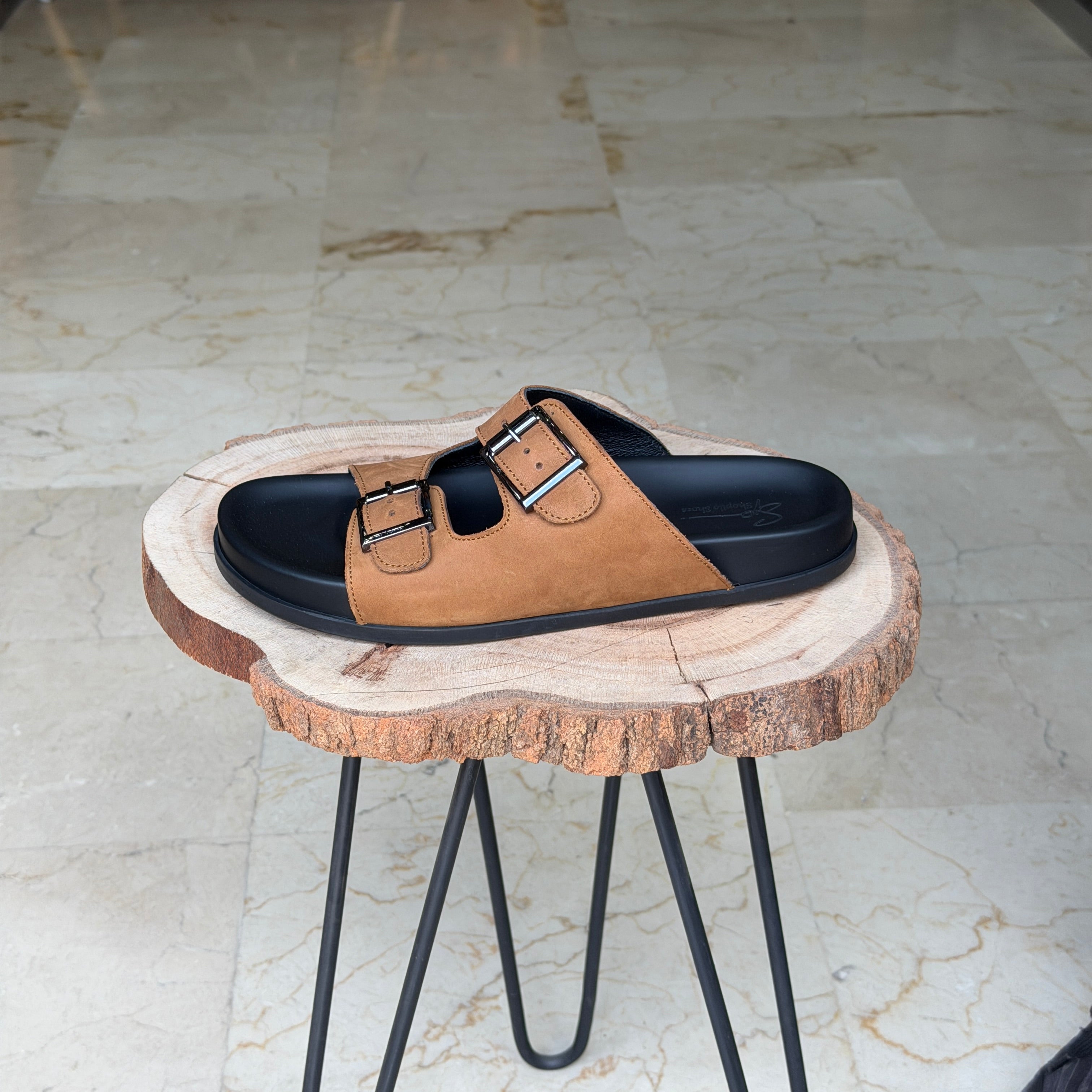 SANDALE EN CUIR Terra-Cuir 204 Taba Nubuck - Shopilo Shoes