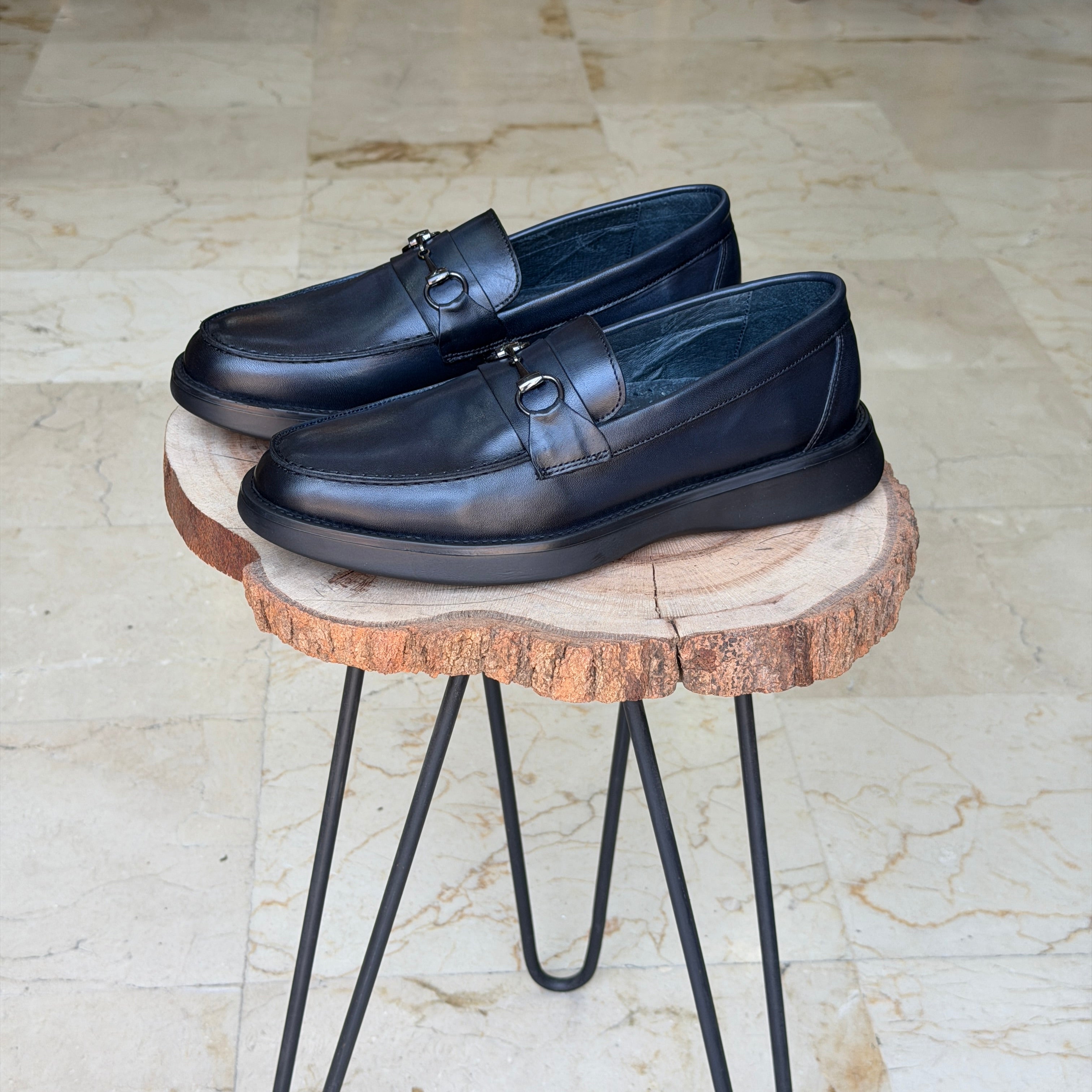 CHAUSSURES EN CUIR ELLEGANO 444 BLEU FONCÉ
