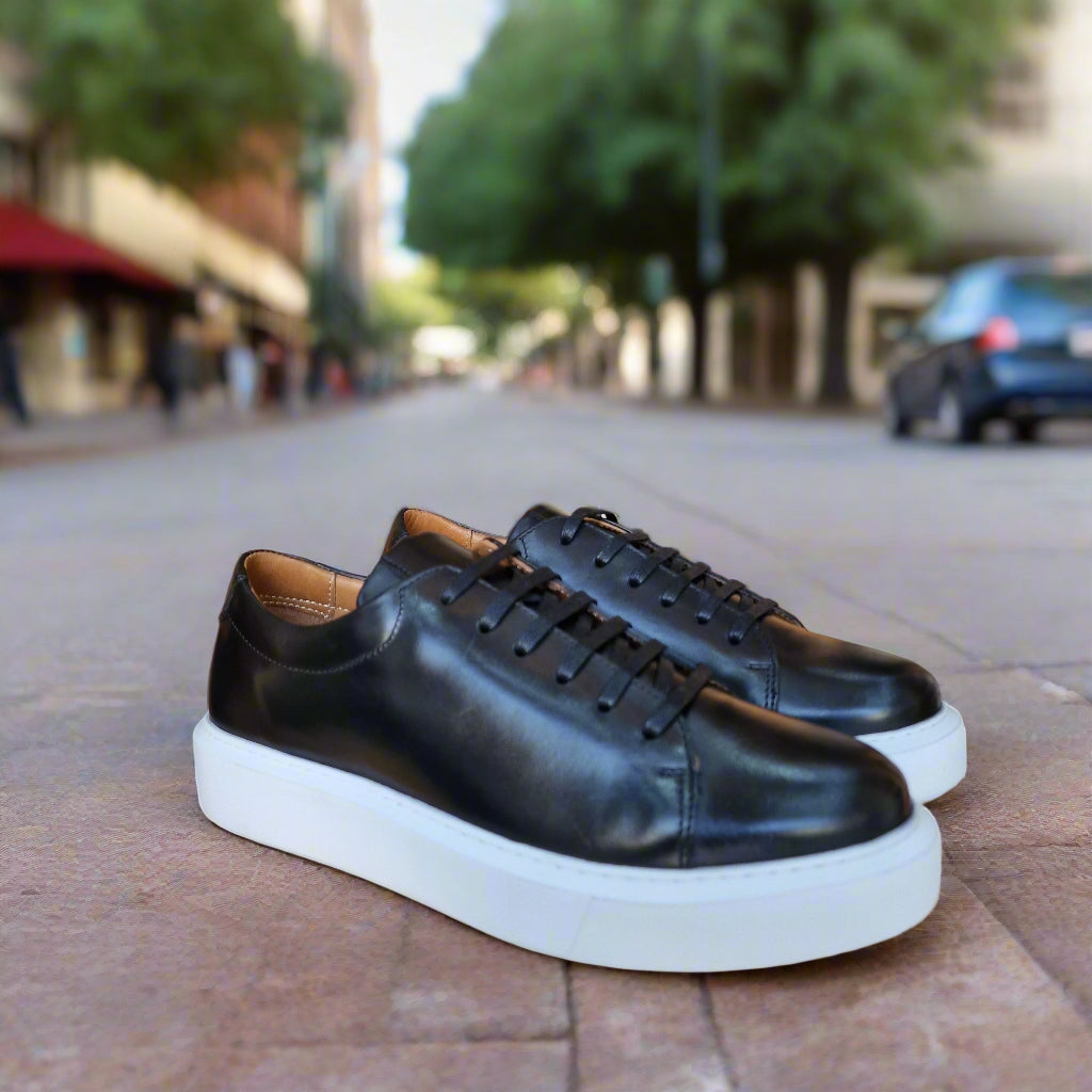 REF: 08 BASKET EN CUIR NOIR - A