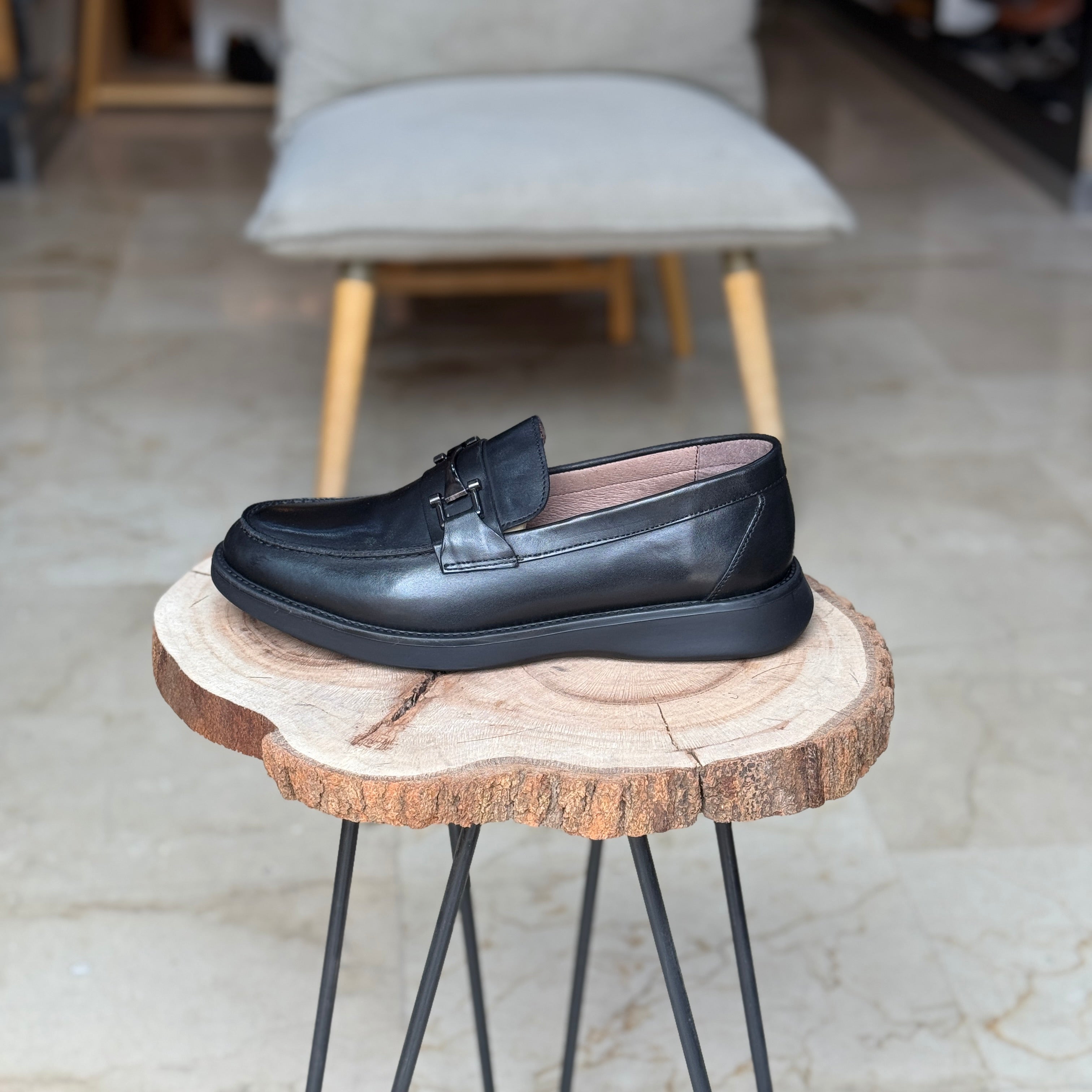 CHAUSSURES EN CUIR VÈRITABLES ELLEGANO 444 NOIR