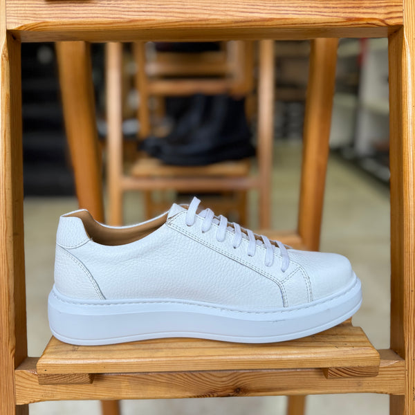 Sneakers / Basket En Cuir Sp Blanc