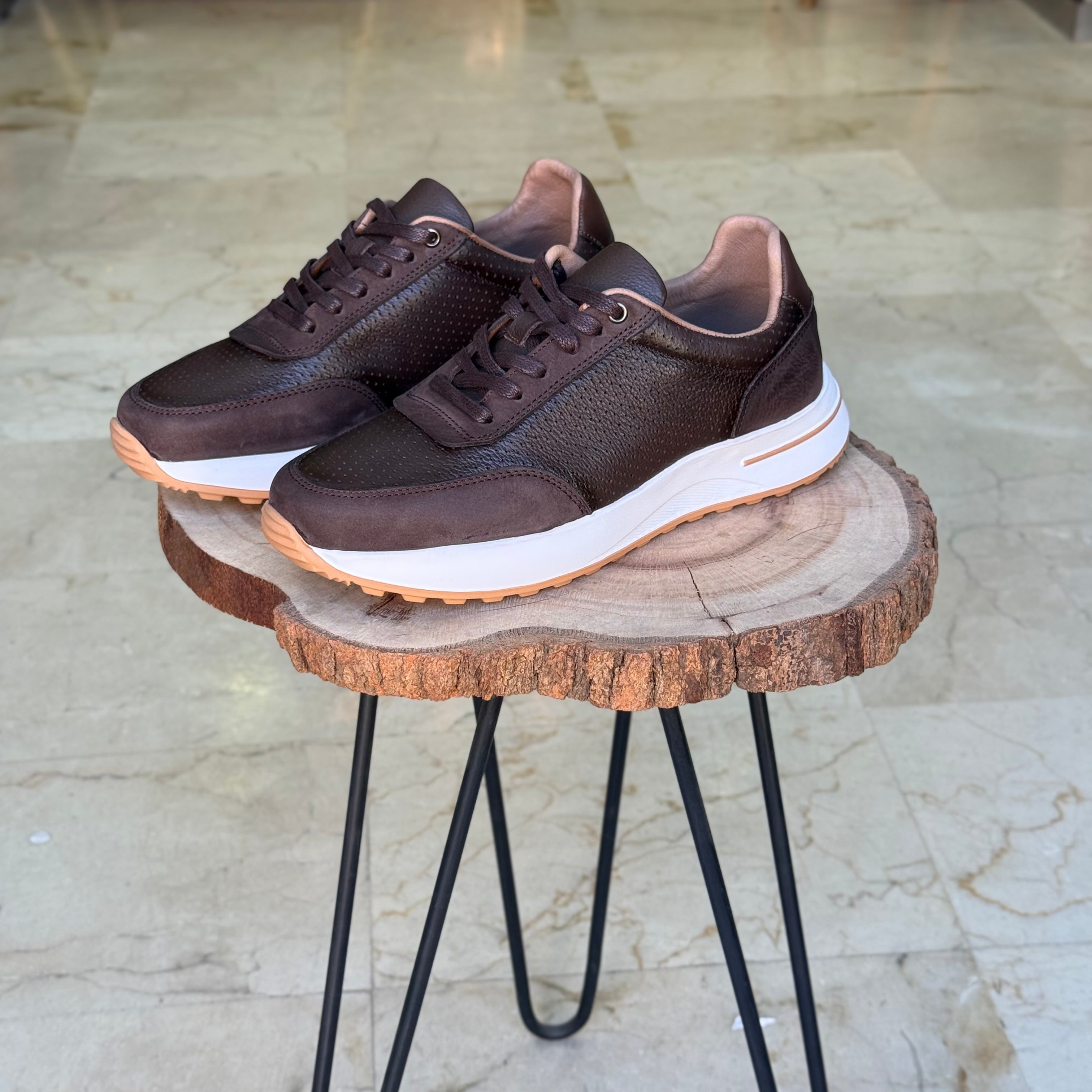 Basket en cuir - 921 marron - Shopilo Shoes