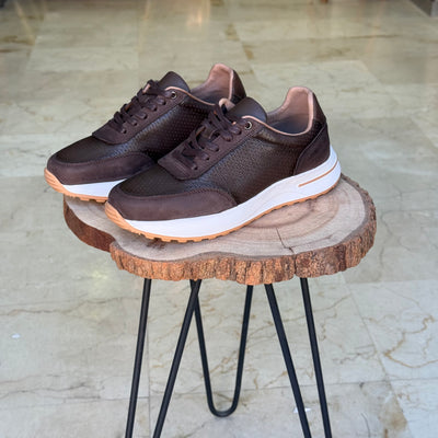 Basket en cuir - 921 marron - Shopilo Shoes