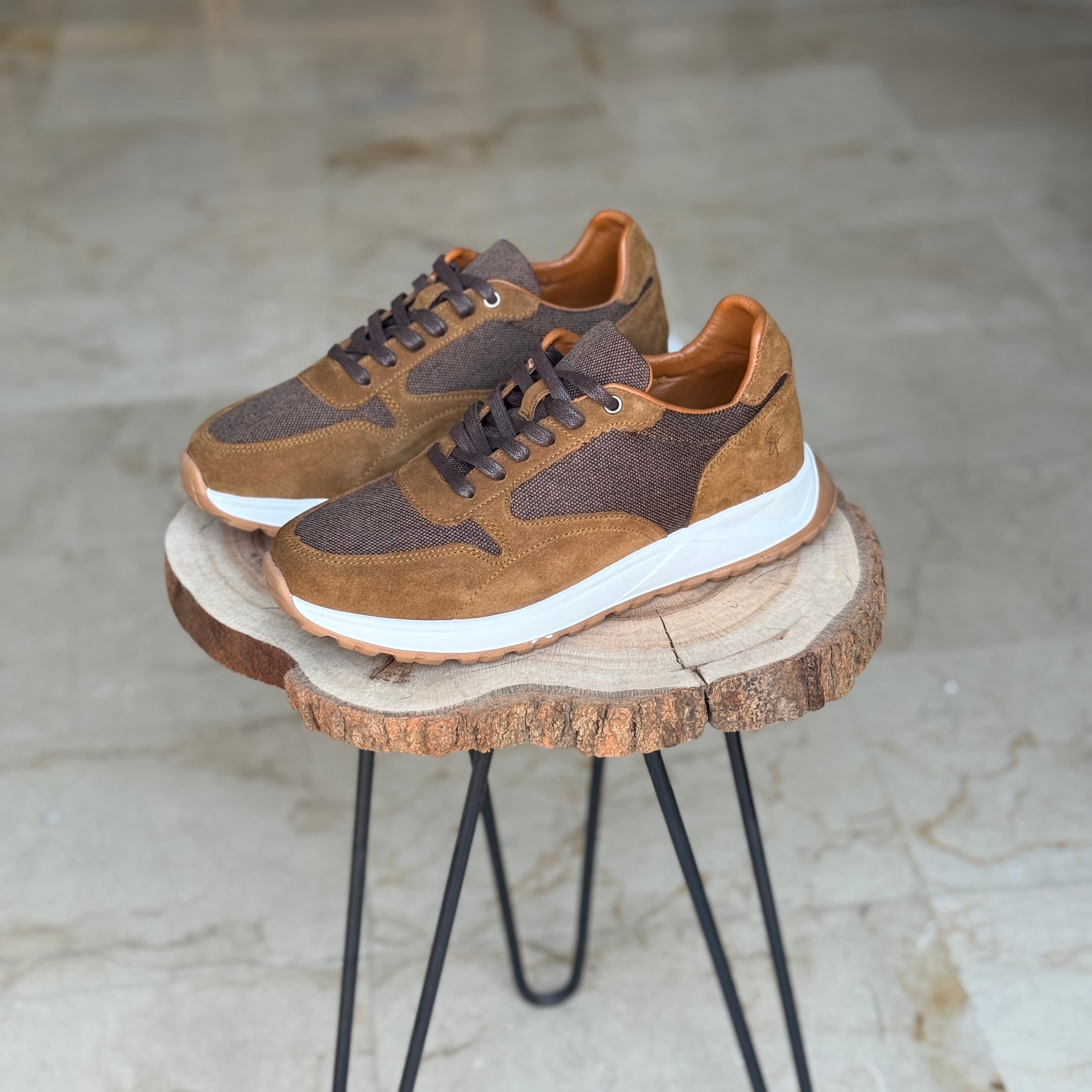 BASKET EN CUIR 915 TABA