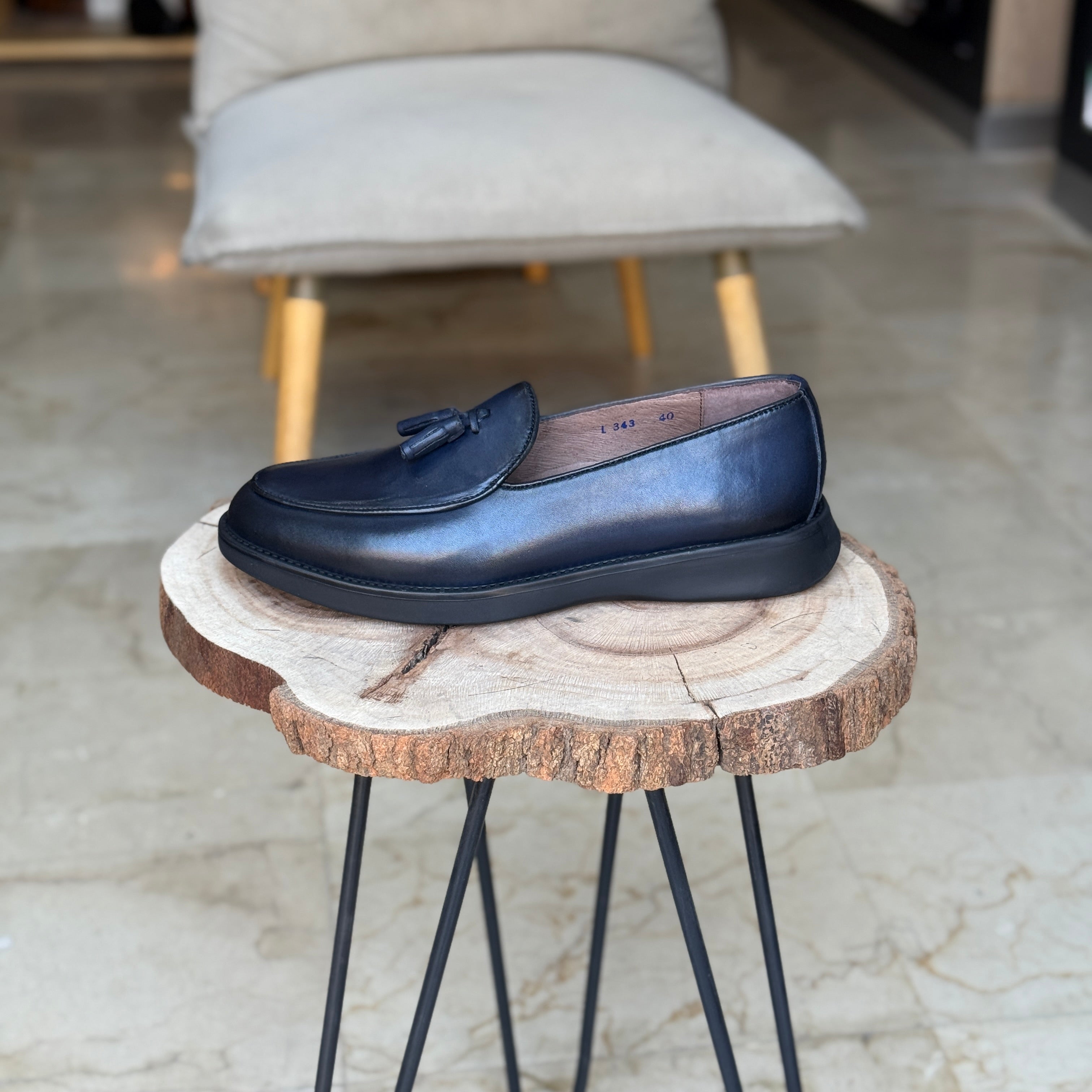 CHAUSSURES EN CUIR VÈRITABLES ELLEGANO 343 BLEU