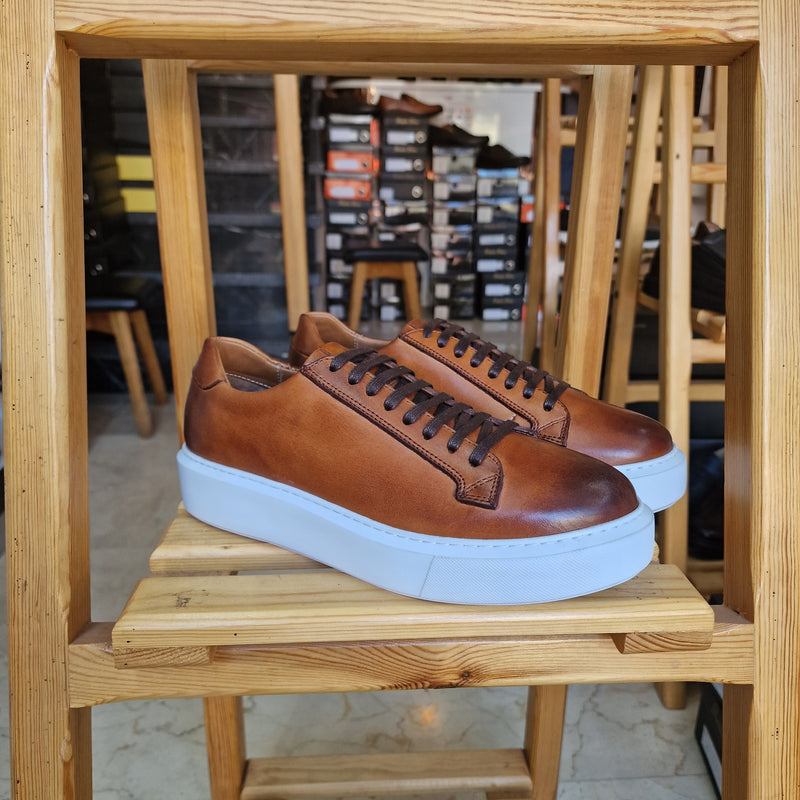 REF: 1710 BASKET EN CUIR MARRON CLAIR XC
