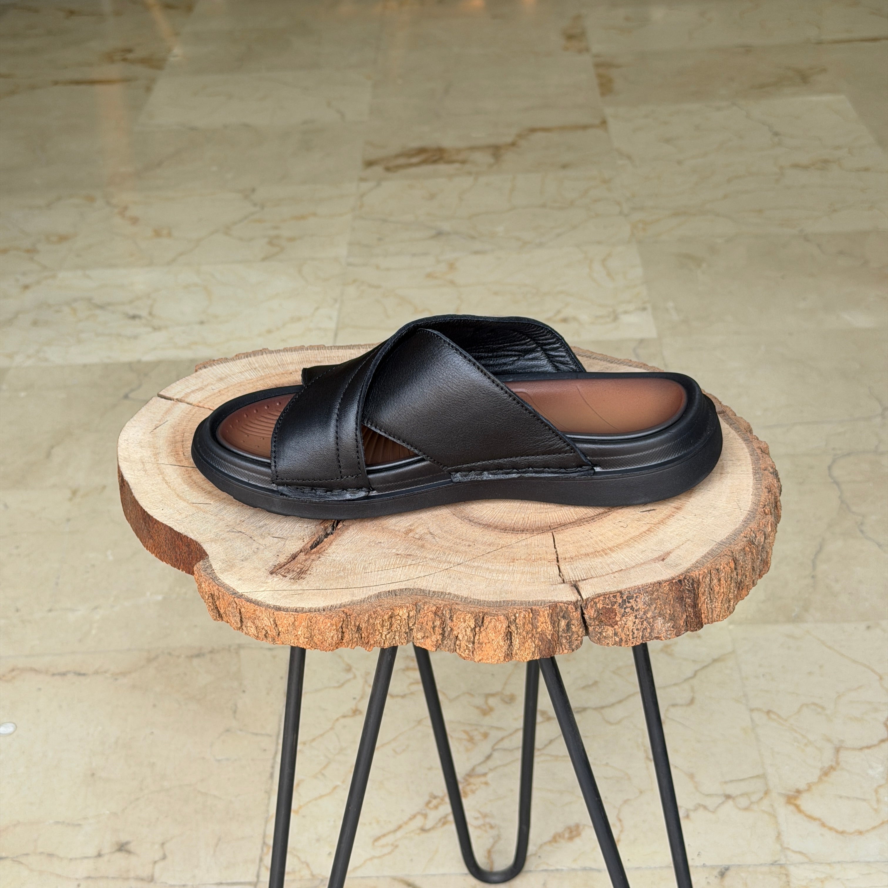 SANDALE EN CUIR Ergonomic Arch S47 NOIR