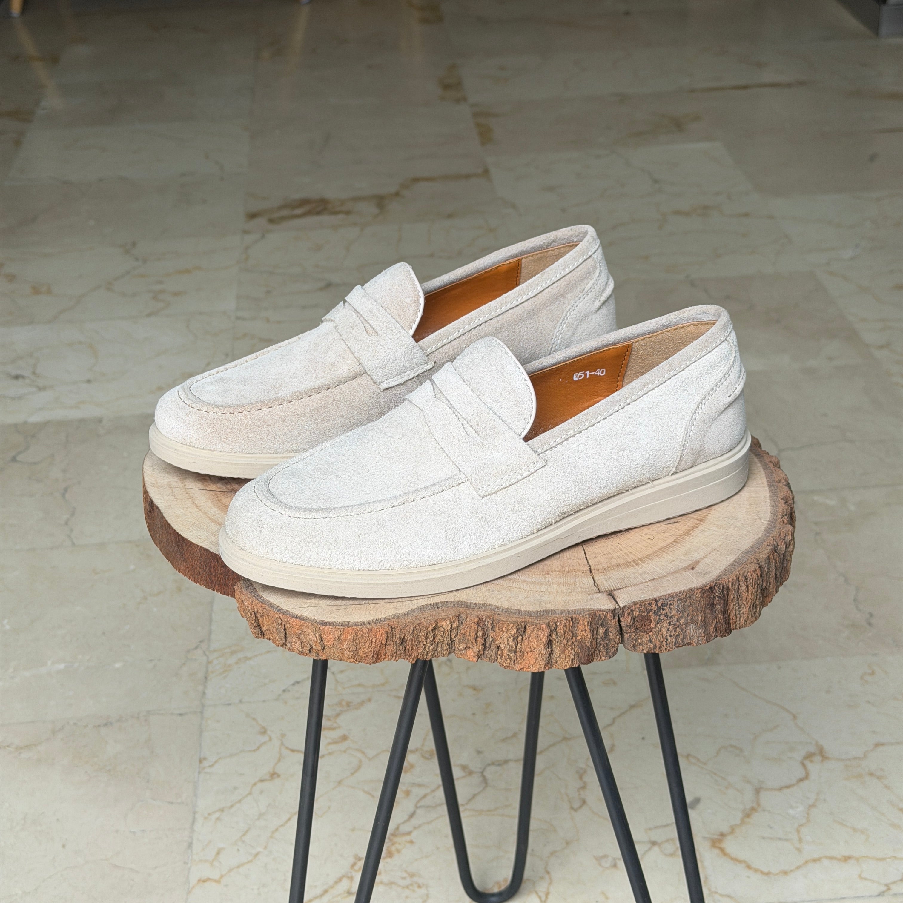 MOCASSIN EN DAIM BERLIN 051 BEIG - Shopilo Shoes