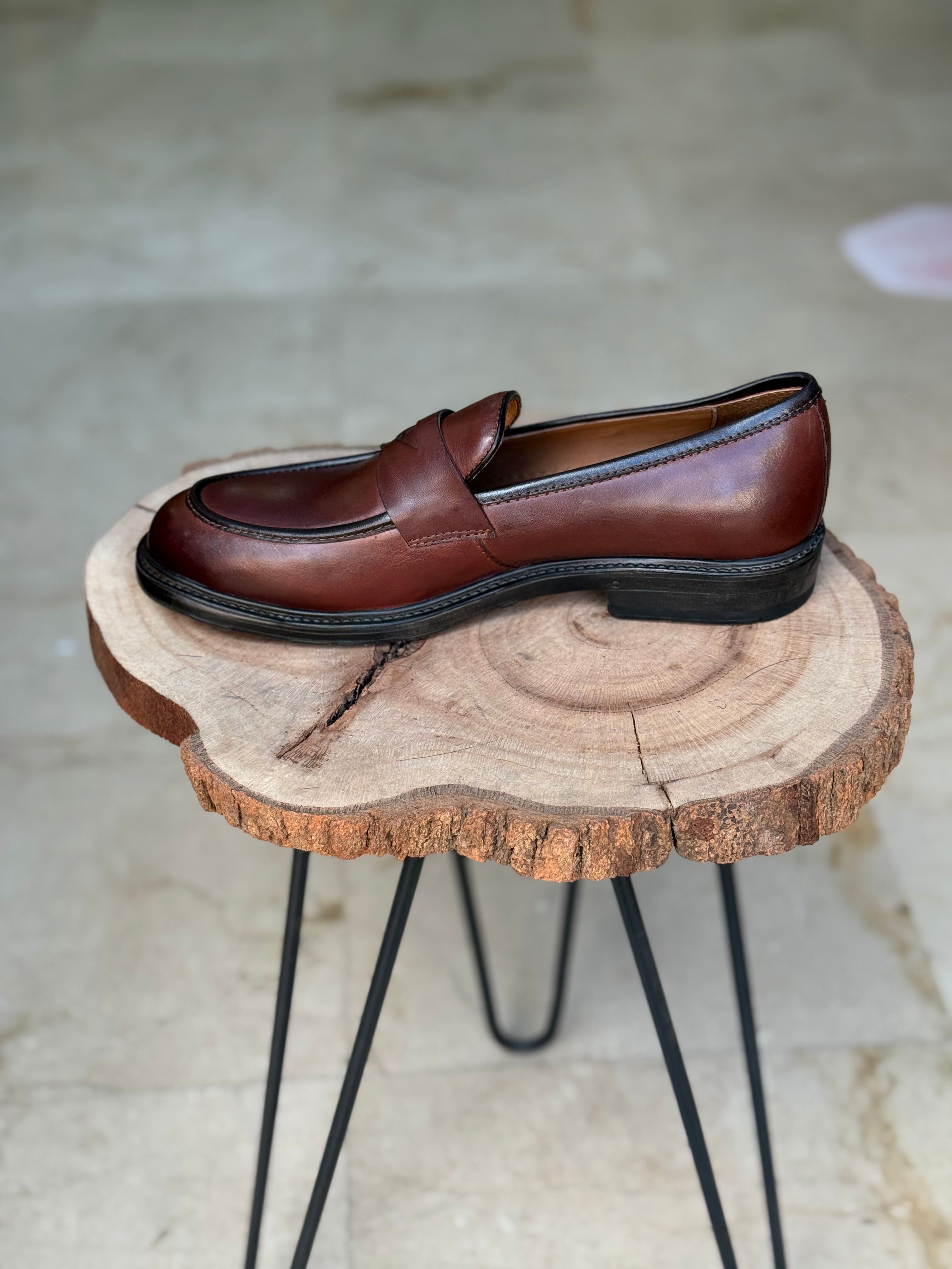 CHAUSSURES EN CUIR VÈRITABLES  REF: IT1060 MARRON FONCE - Shopilo Shoes