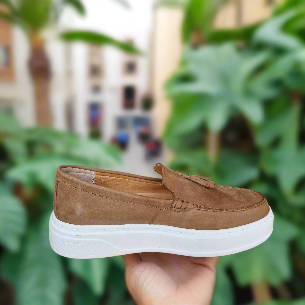 Mocassin En Cuir Adilux 1130 Taba