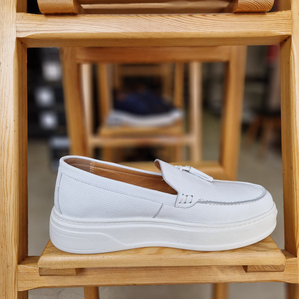 Chaussure En Cuir Adilux 1130 Blanc