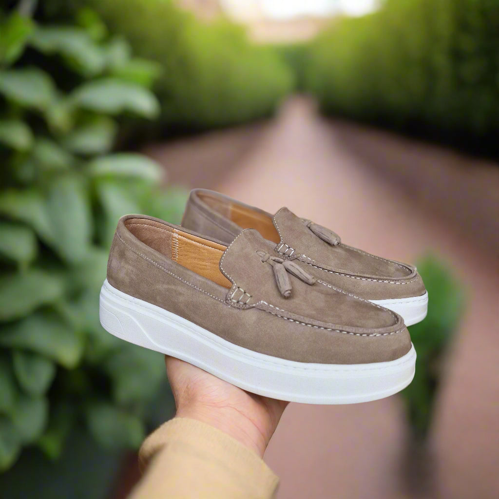 Mocassin En Cuir Adilux 1130 Beige