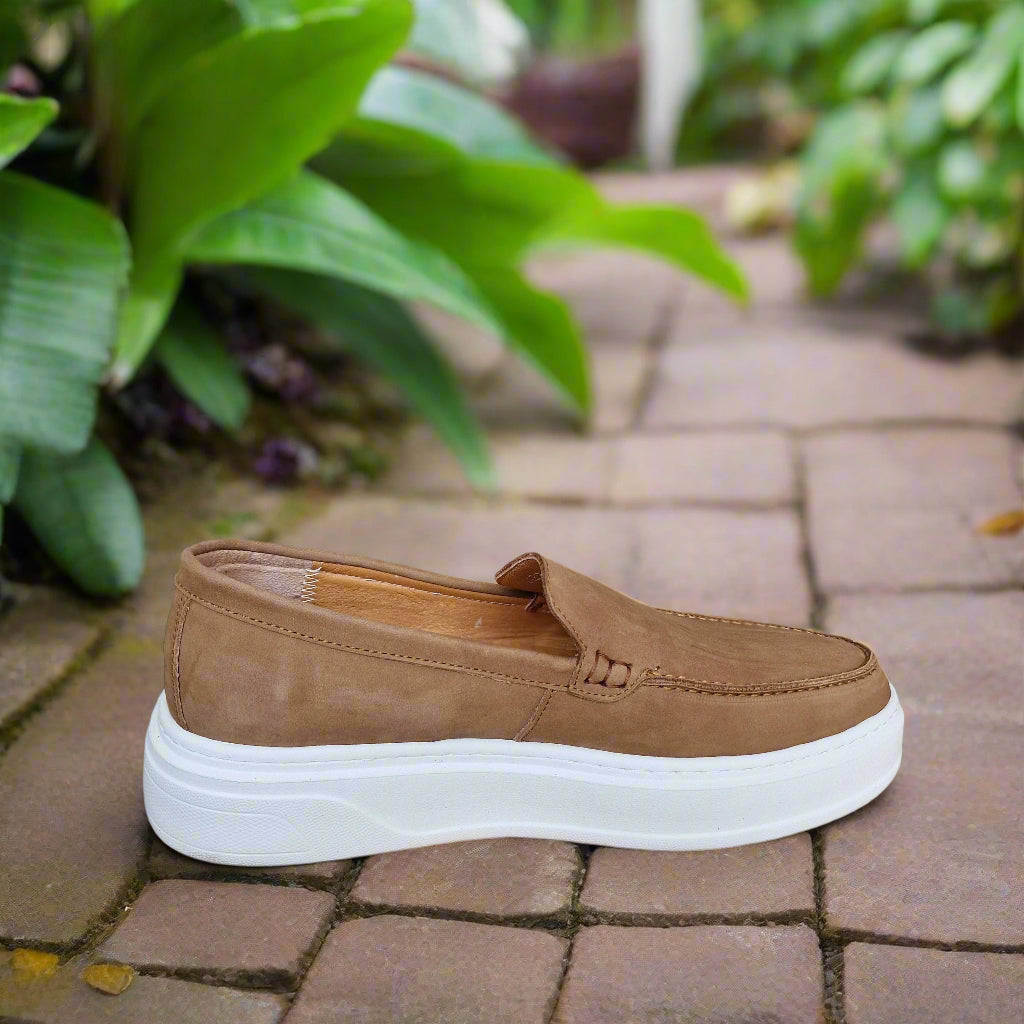 Mocassin En Cuir Adilux 1129 Taba