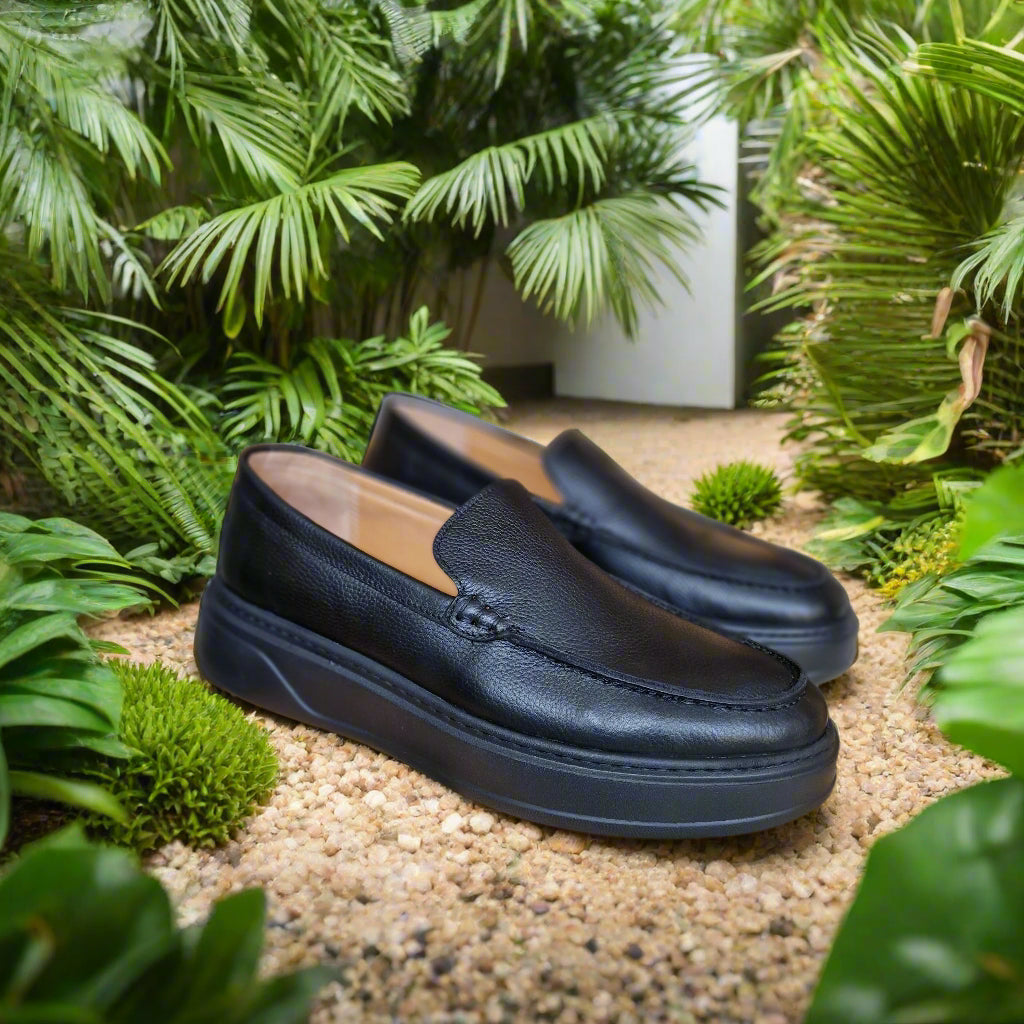 Mocassin En Cuir Adilux 1129 Noir