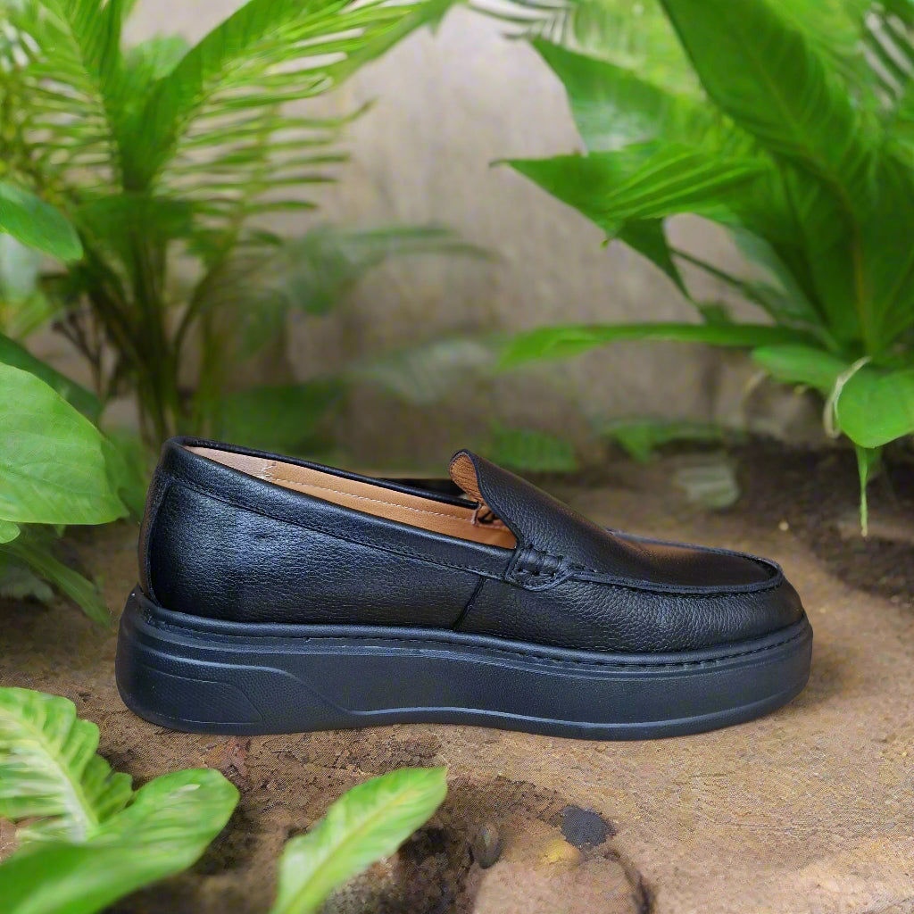 Mocassin En Cuir Adilux 1129 Noir
