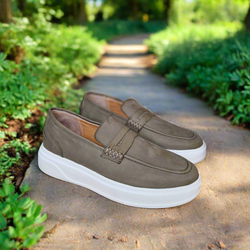 Mocassin En Cuir Adilux 1140 Vert Mentair