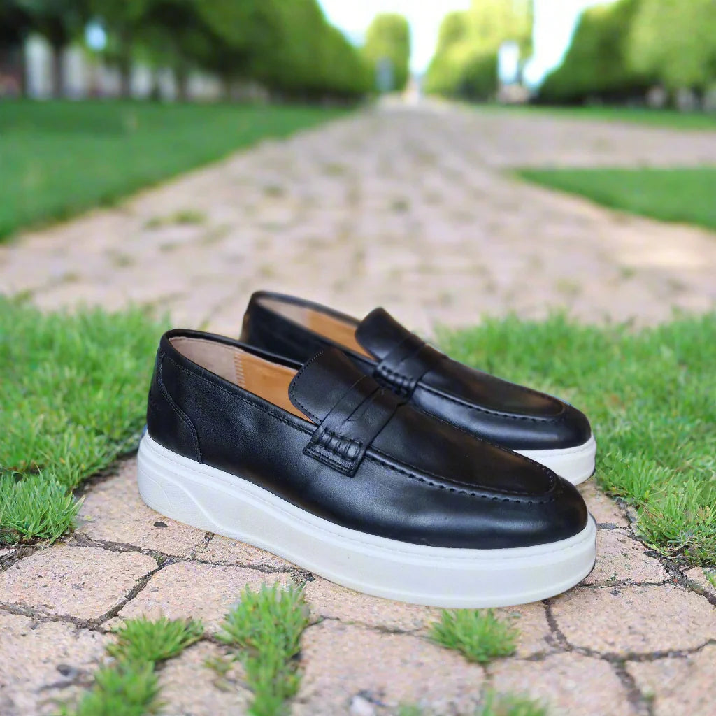 Mocassin En Cuir Adilux 1140 Noir - A