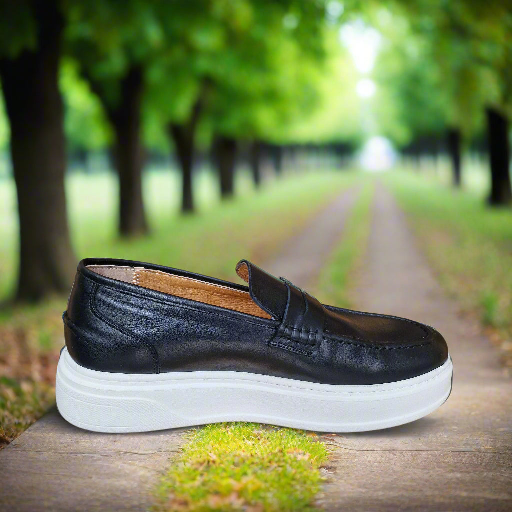 Mocassin En Cuir Adilux 1140 Noir - A