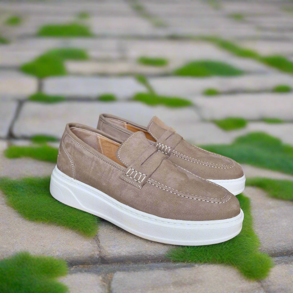 Mocassin En Cuir Adilux 1140 Beige