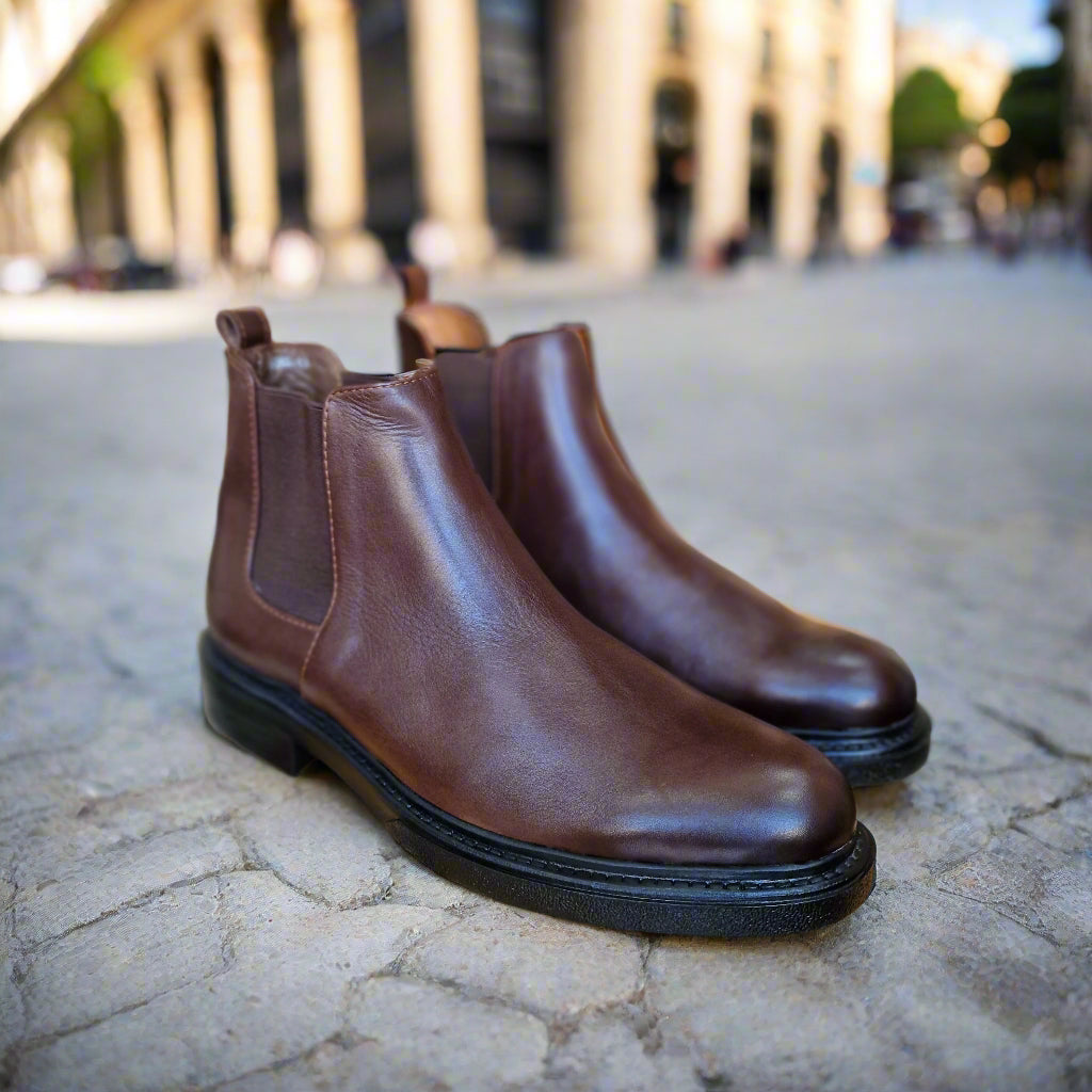 Bottine En Cuir Chelsea 6040 Marron