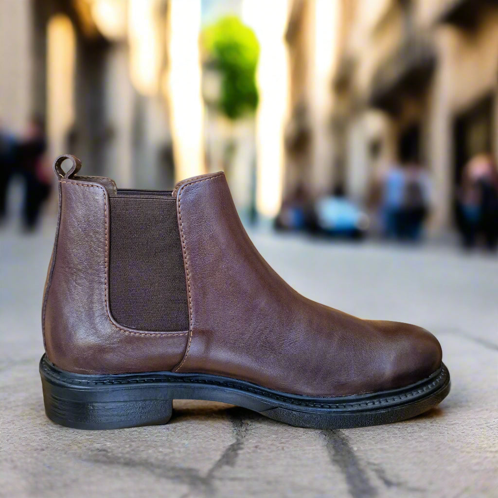 Bottine En Cuir Chelsea 6040 Marron