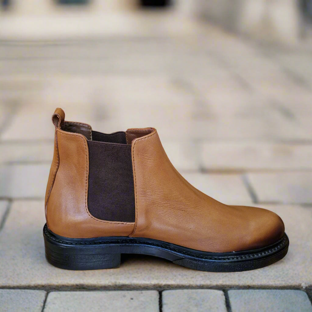 Bottine En Cuir Chelsea 6040 Taba