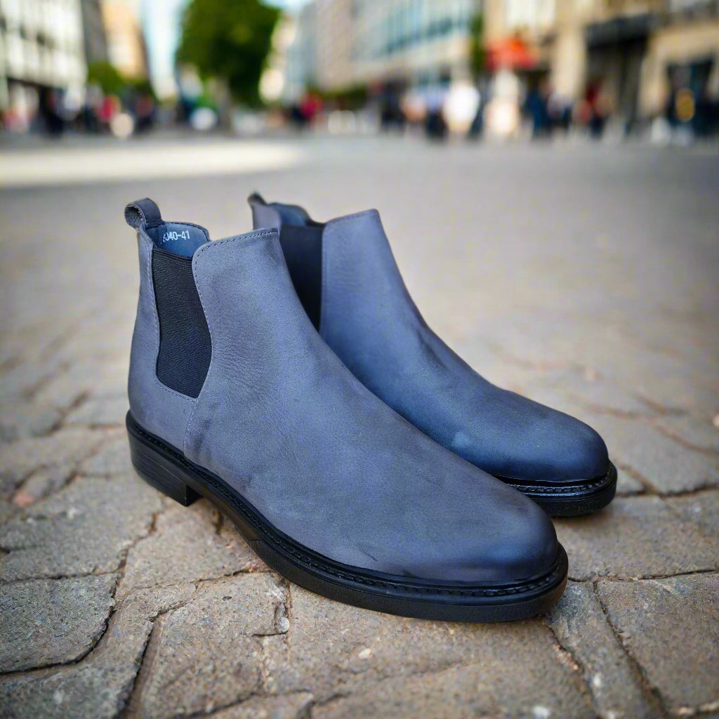 Bottine En Cuir Chelsea 6040 Nubuck Gris