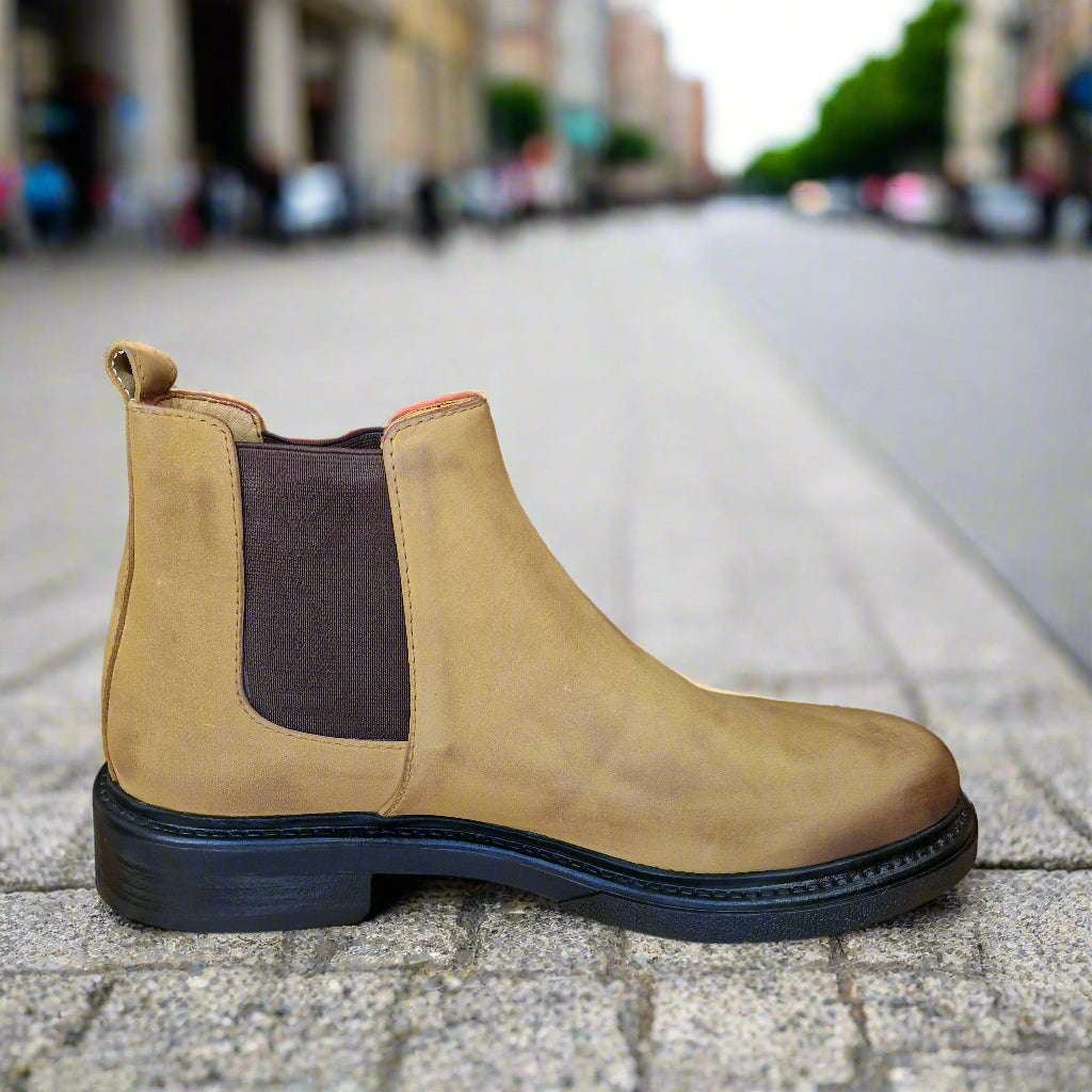 Bottine En Cuir Chelsea 6040 Taba Nubuck