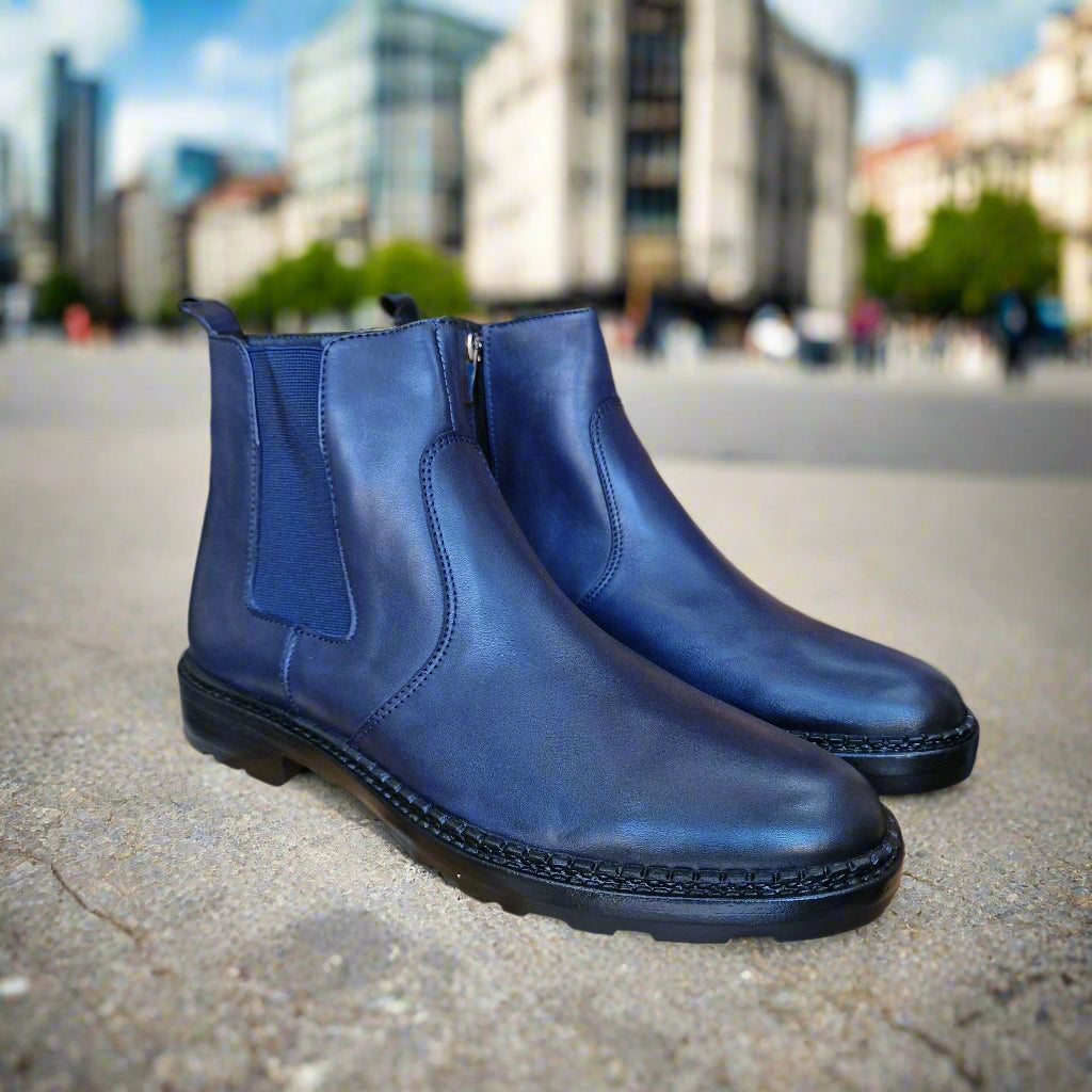 Bottine En Cuir 6007 Bleu