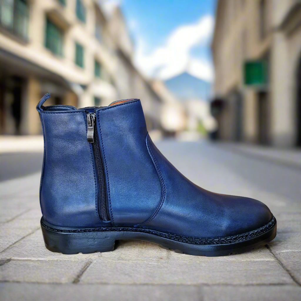 Bottine En Cuir 6007 Bleu