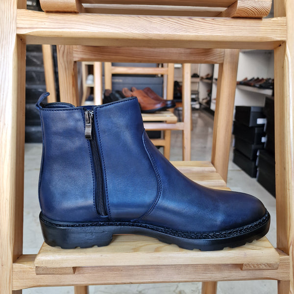 Bottine En Cuir 6007 Bleu