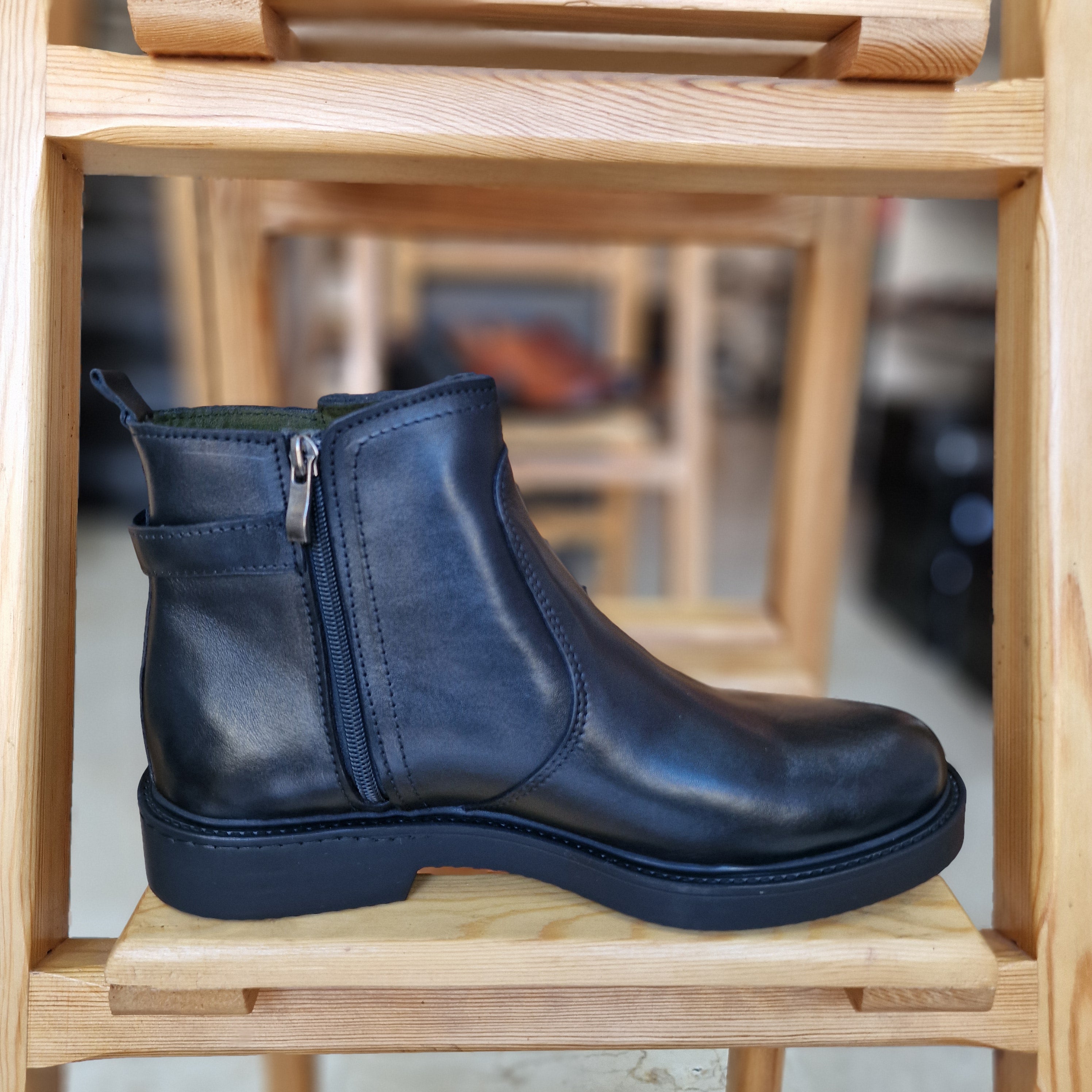 Bottine En Cuir 400 Léger Noir GP
