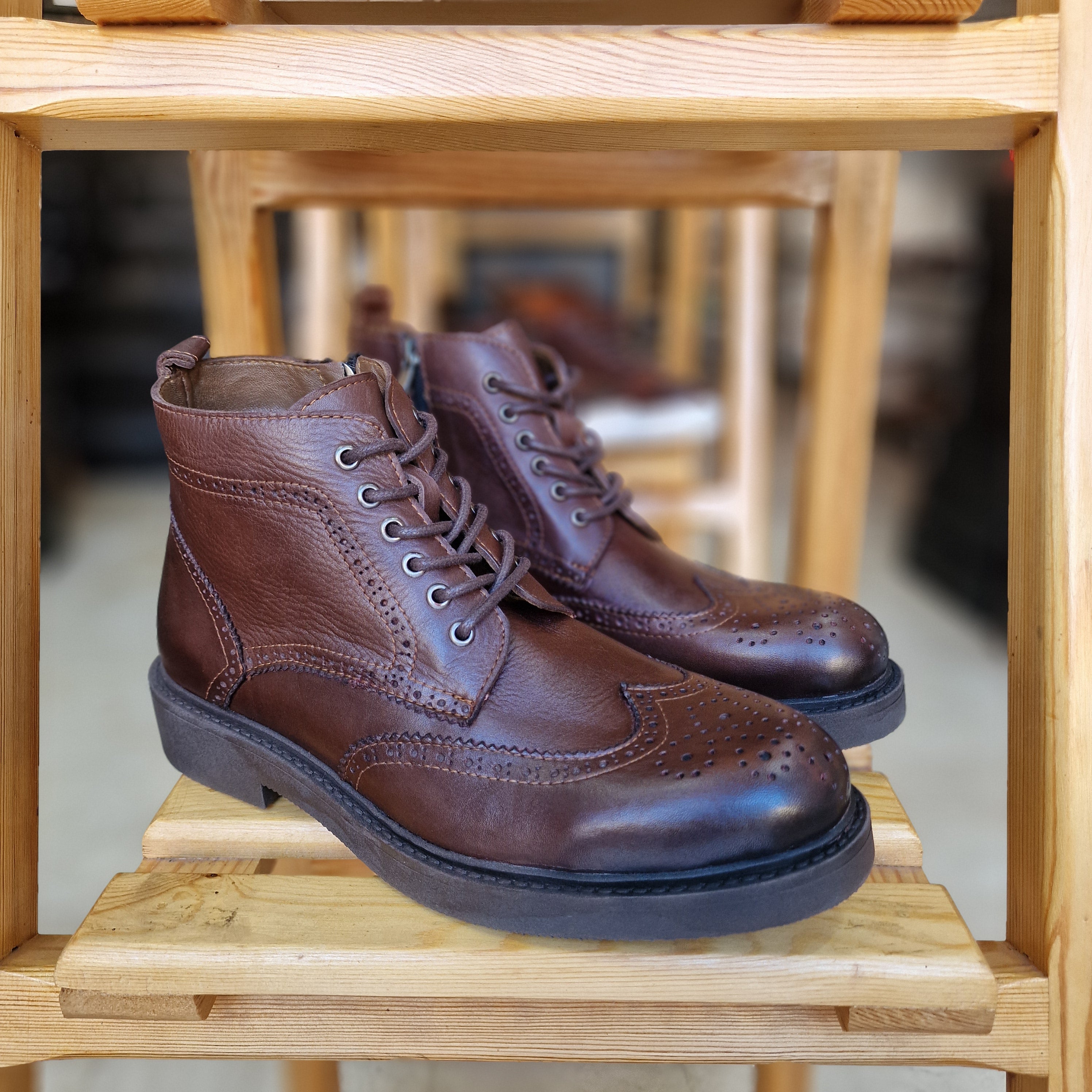 Bottine En Cuir 2023 Richilio Marron