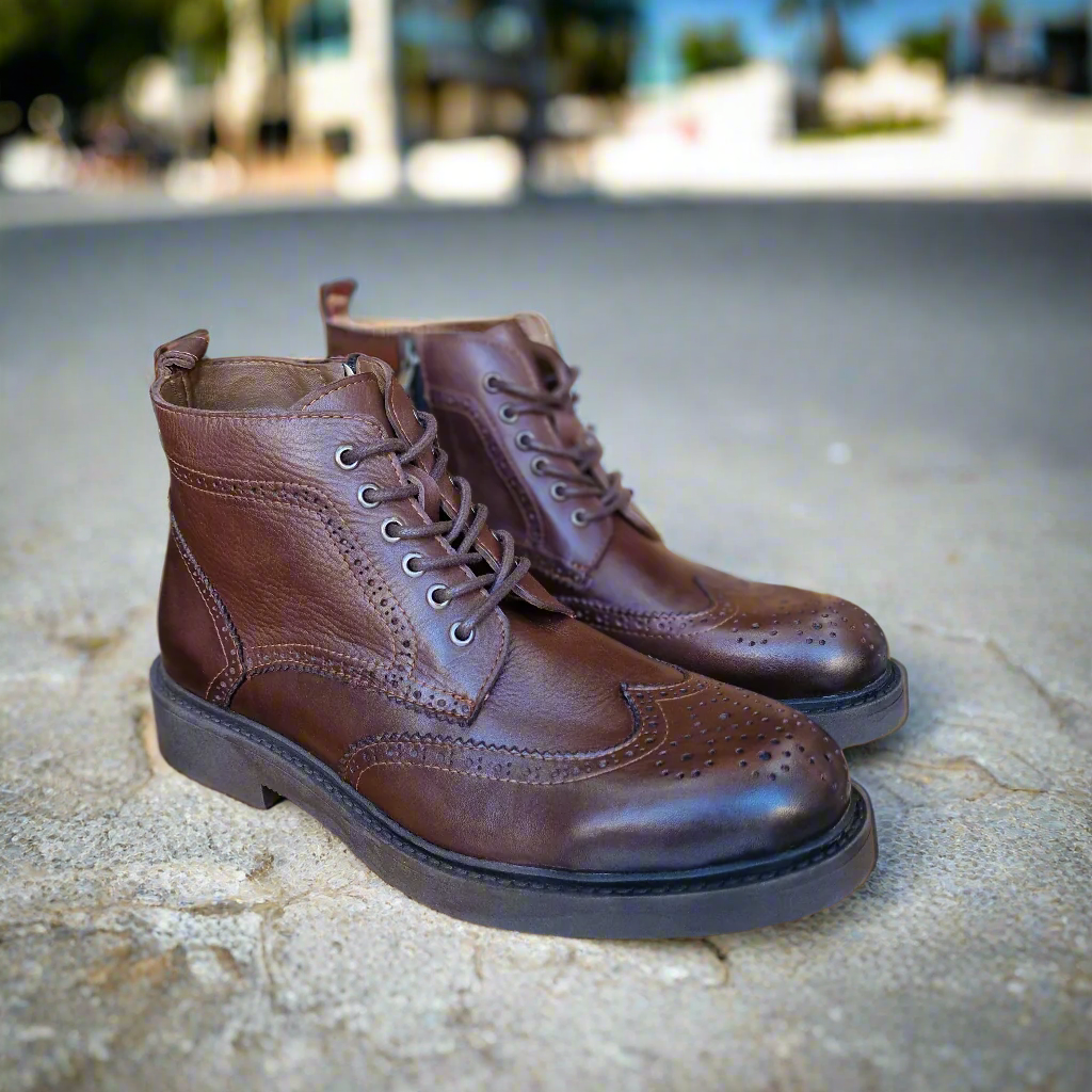 Bottine En Cuir 2023 Richilio Marron