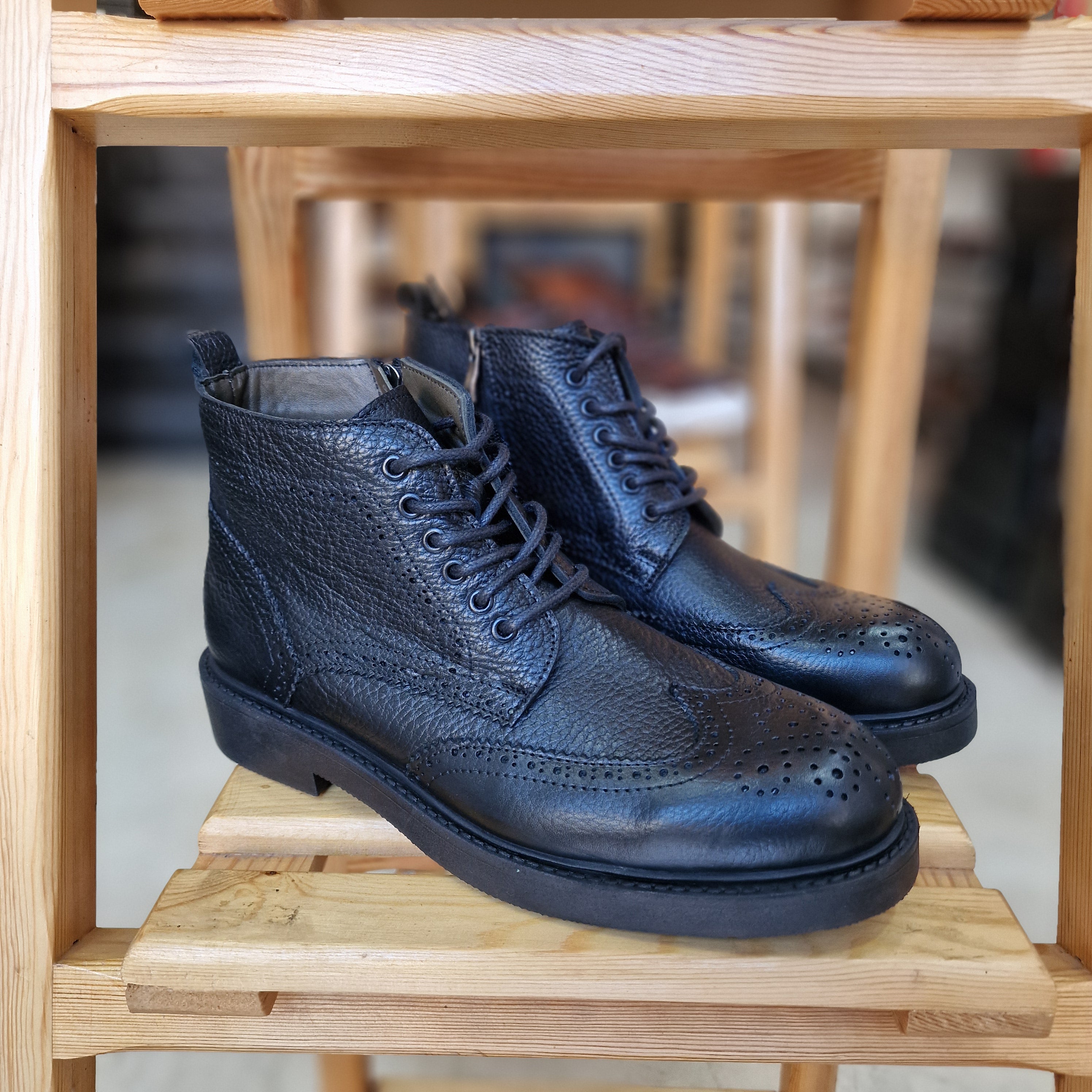 Bottine En Cuir 2023 Richilio Noir