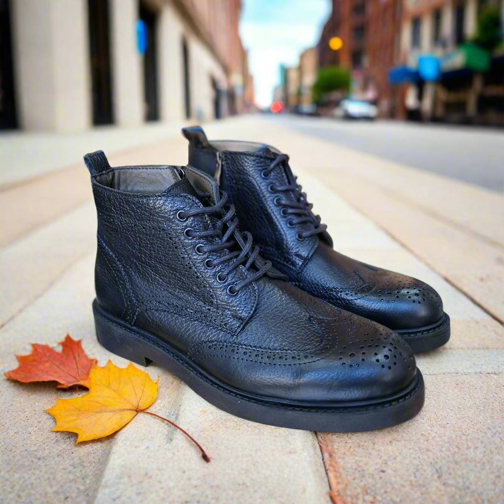 Bottine En Cuir 2023 Richilio Noir