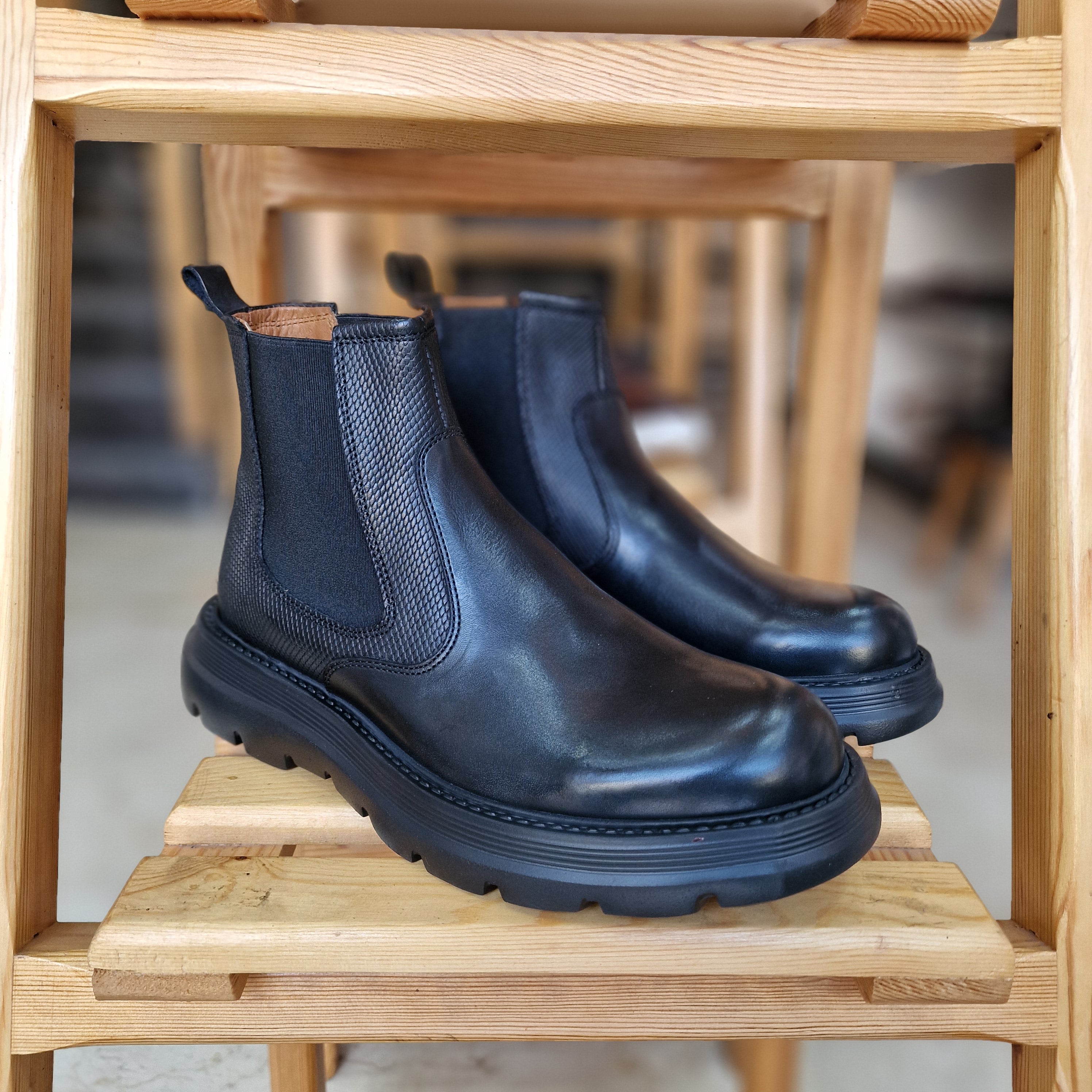 Bottine En Cuir 1978 Noir cfc