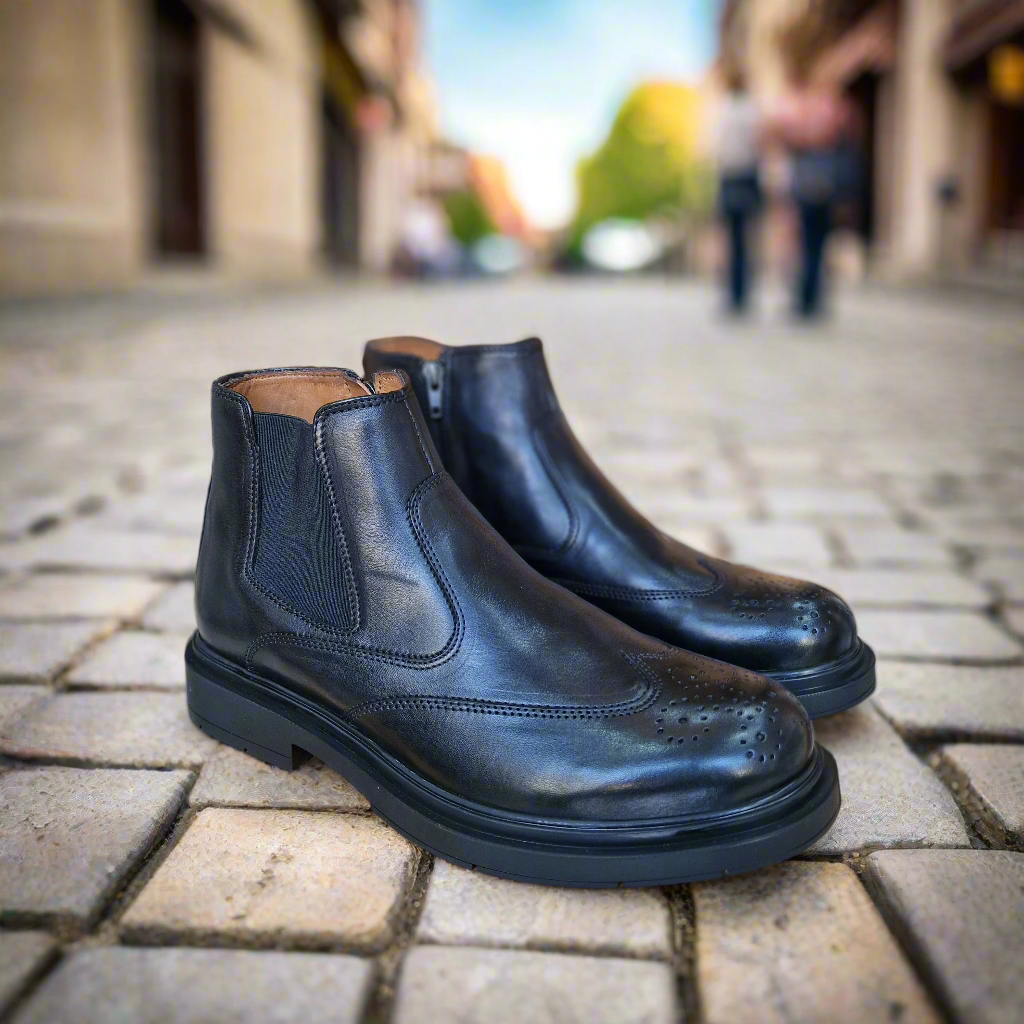 Bottine En Cuir 1704 Noir cfc