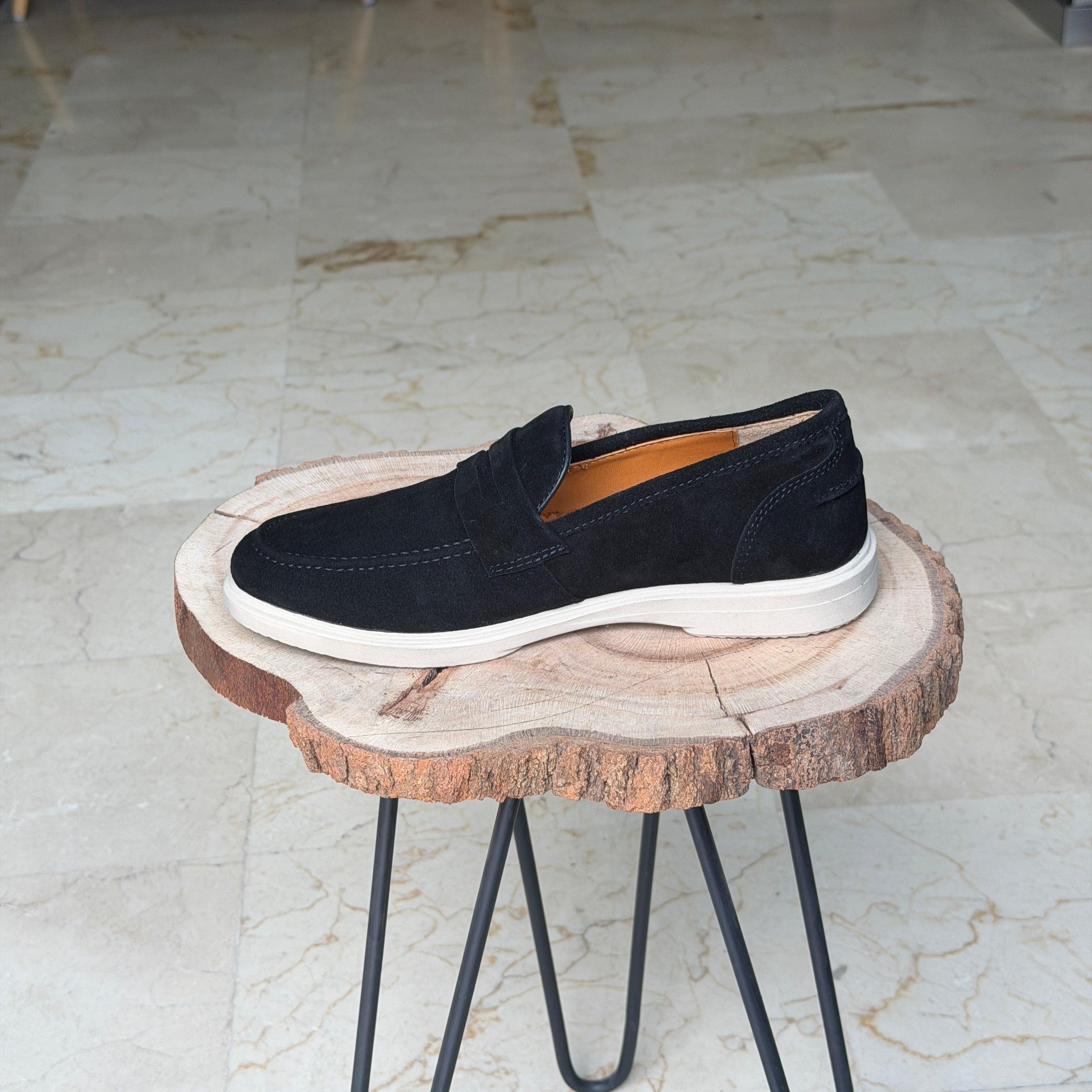 MOCASSIN EN DAIM BERLIN 051 NOIR DAIM - Shopilo Shoes