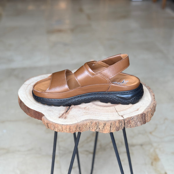 SANDALE EN CUIR ANS 420 TABA