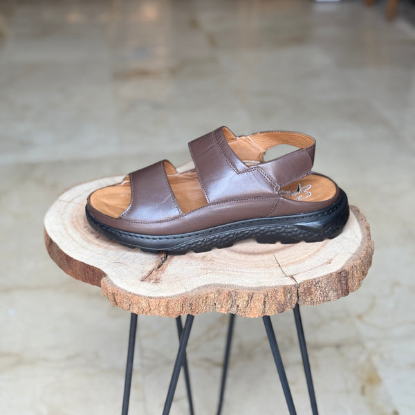 SANDALE EN CUIR ANS 420 MARRON