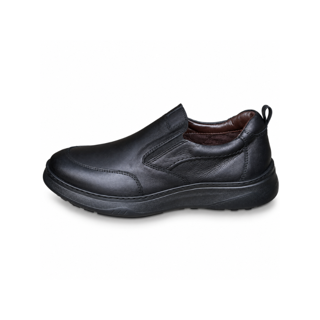 CHAUSSURE MEDICAL EN CUIR  673 NOIR - Shopilo Shoes