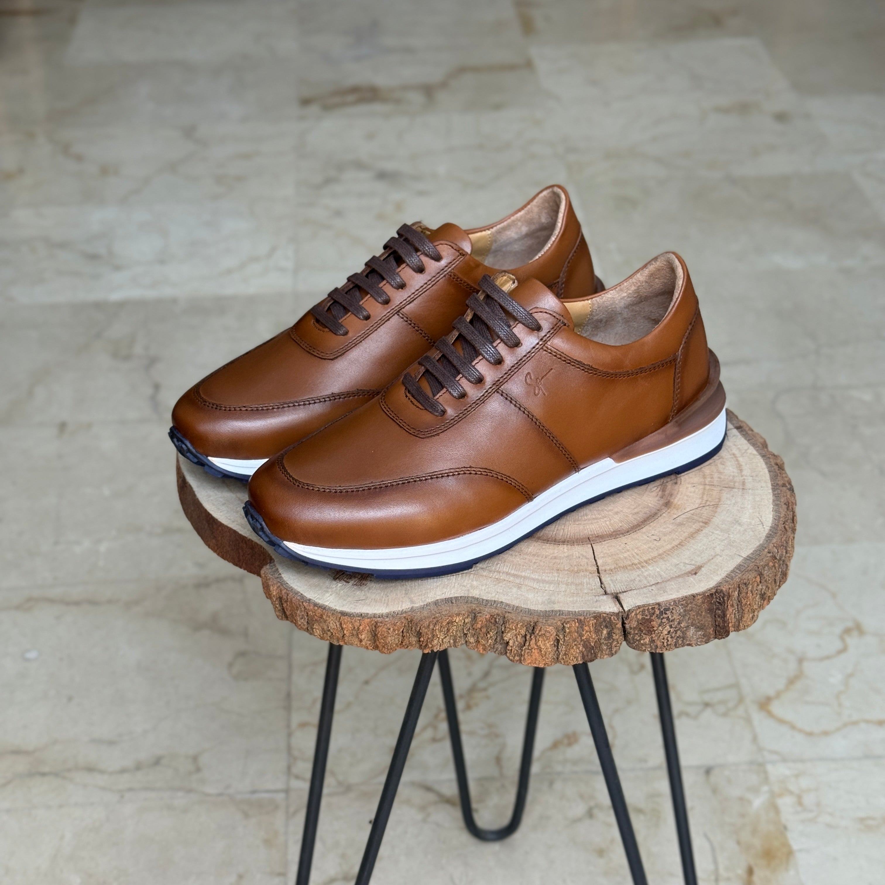 BASKET EN CUIR 838 TABA