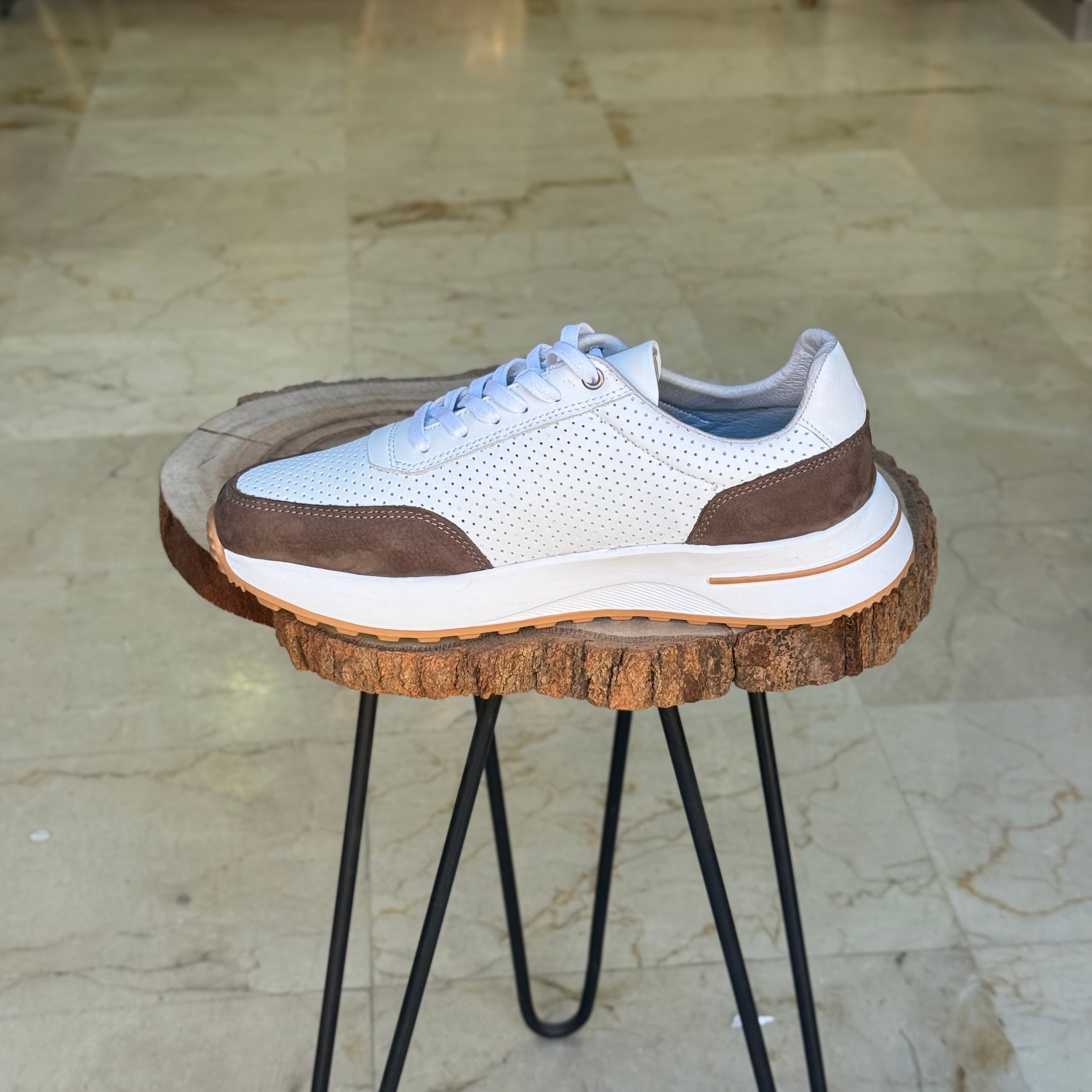 Basket en cuir - 921 blanc - Shopilo Shoes