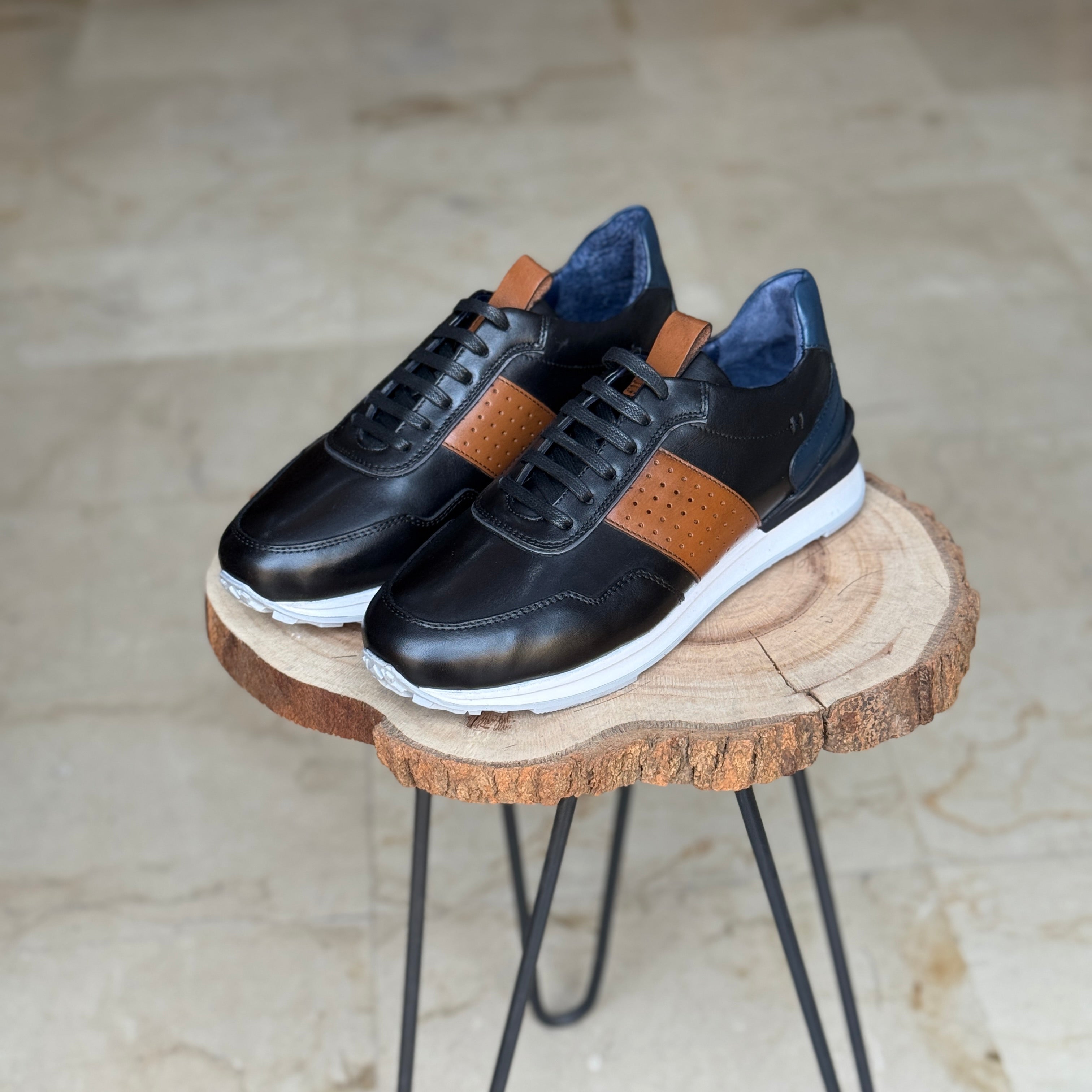BASKET EN CUIR RC 651 NOIR