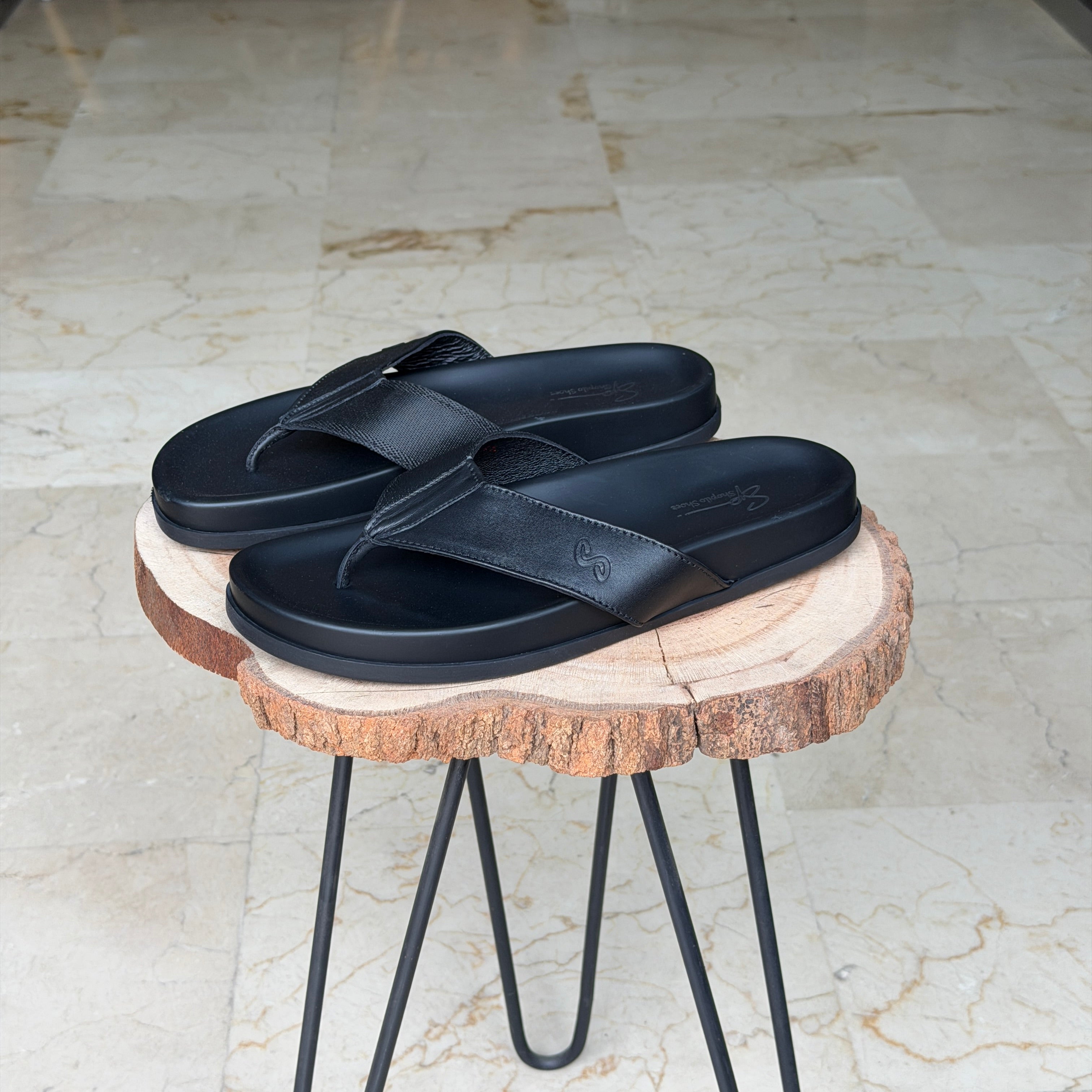 SANDALE EN CUIR Terra-Cuir 212 Noir