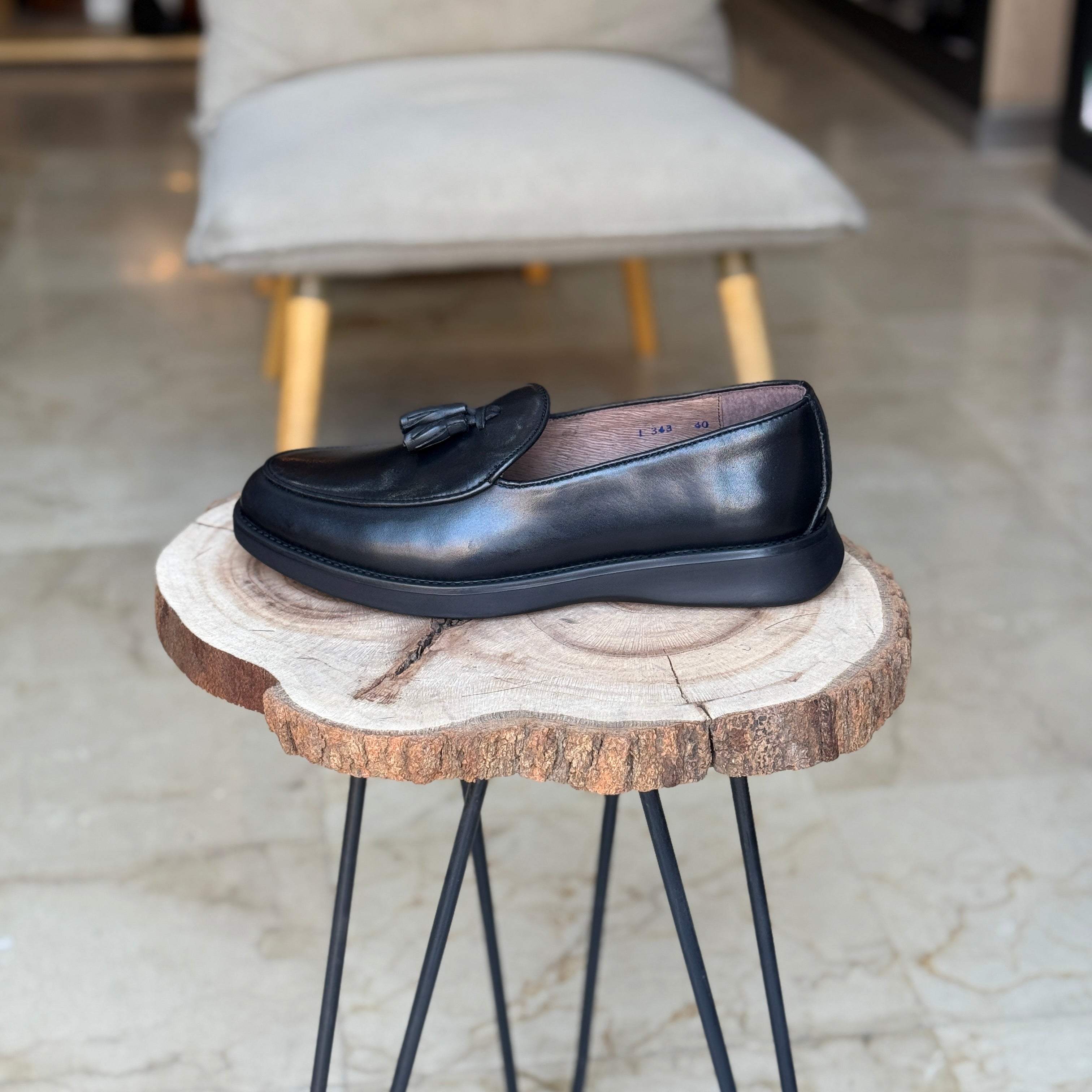 CHAUSSURES EN CUIR VÈRITABLES ELLEGANO 343 NOIR